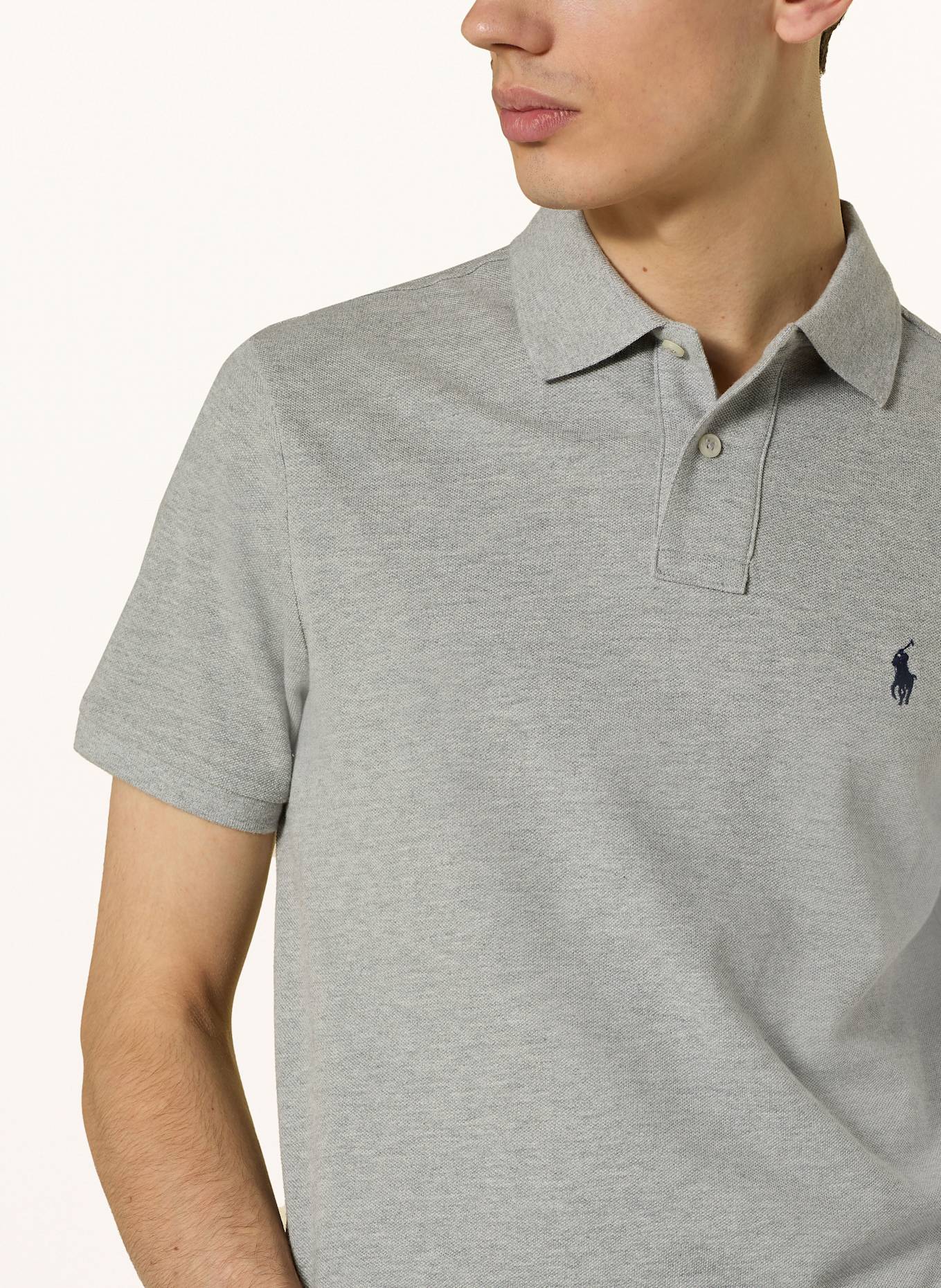 POLO RALPH LAUREN Piqué-Poloshirt Custom Slim Fit: HELLGRAU