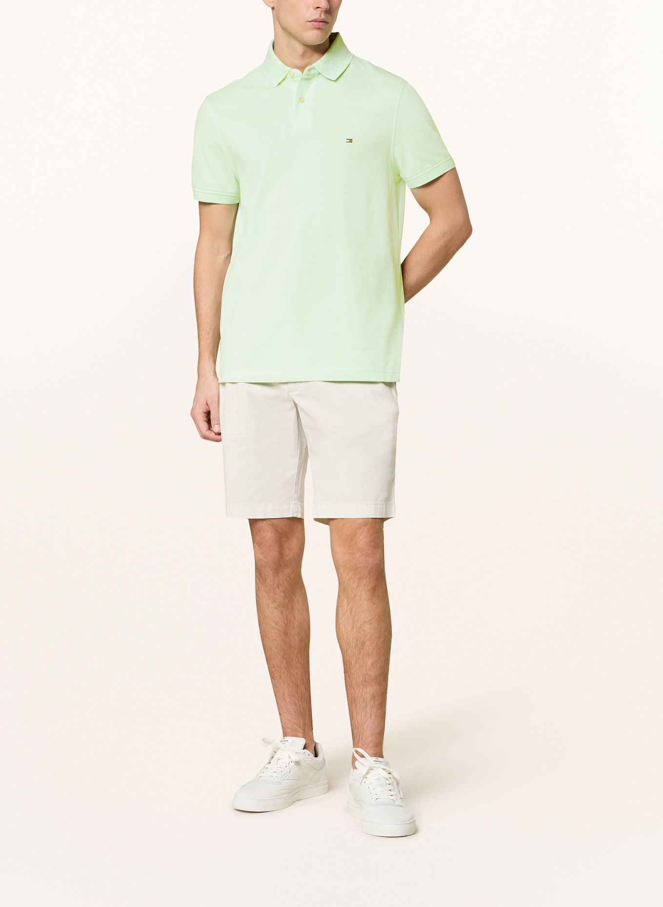 TOMMY HILFIGER Piqué-Poloshirt Regular Fit: HELLGRÜN