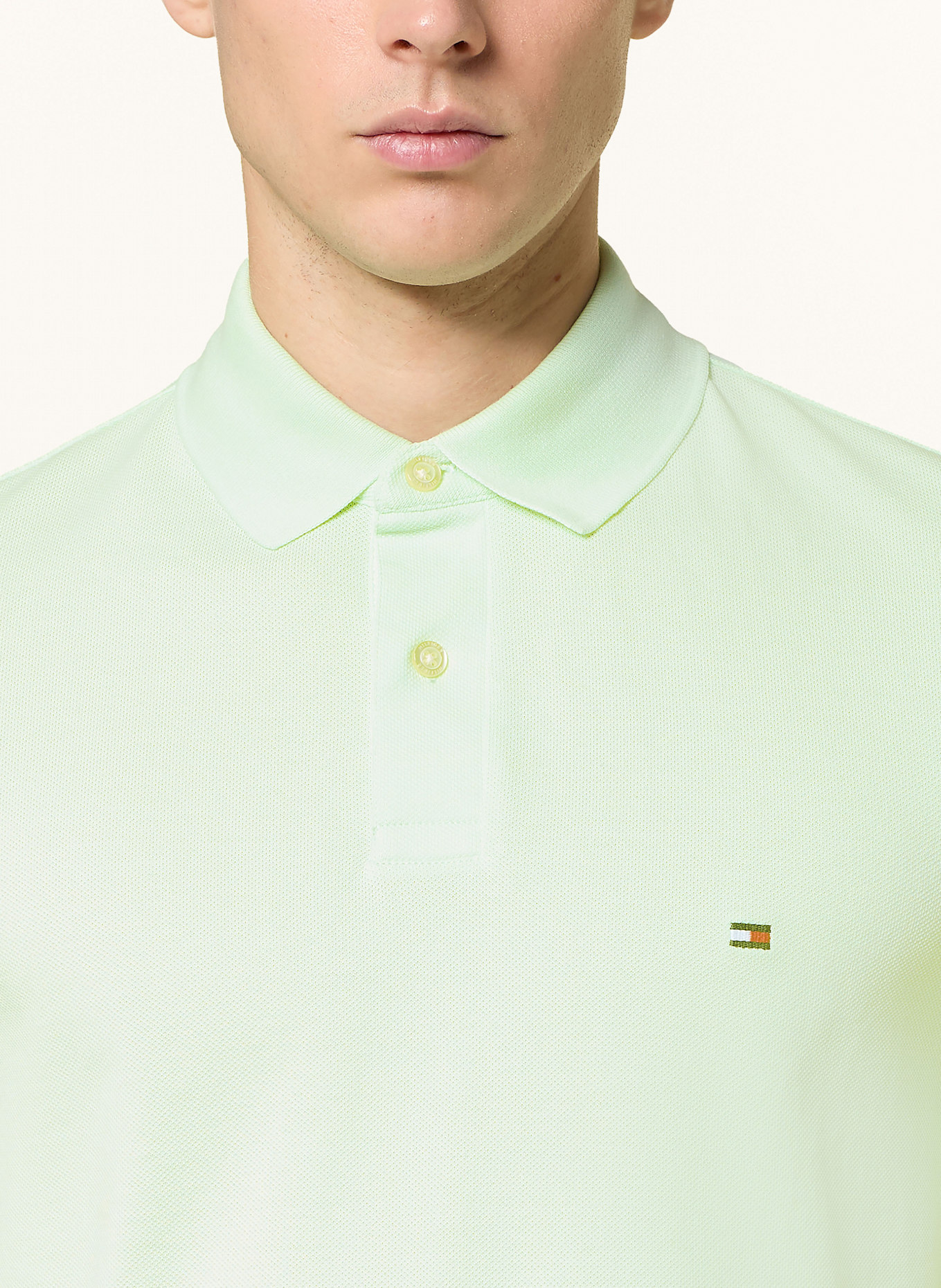 TOMMY HILFIGER Piqué-Poloshirt Regular Fit: HELLGRÜN