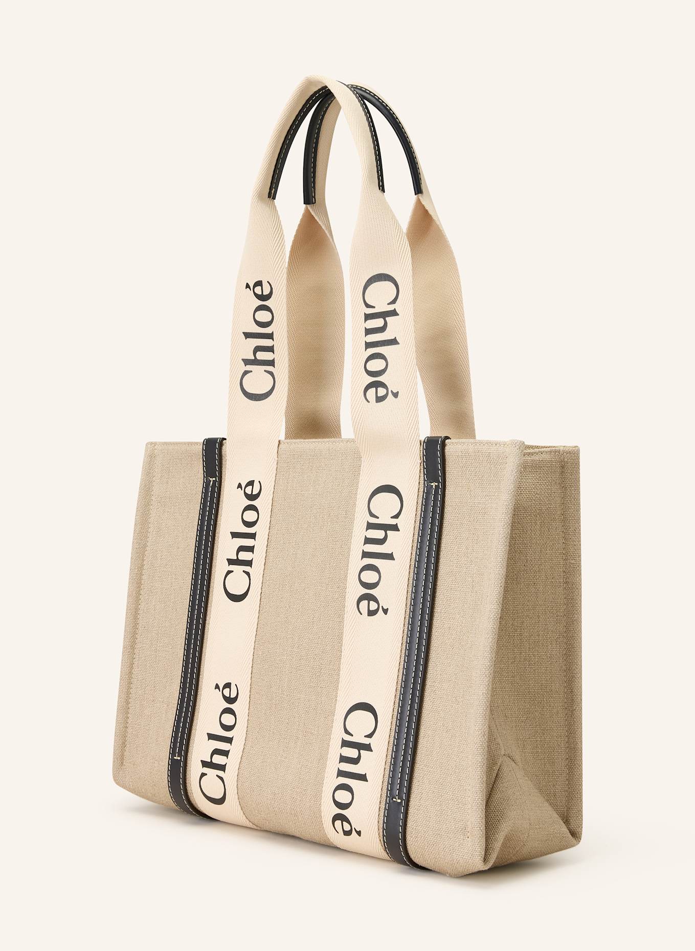 Chloé Shopper WOODY MEDIUM: white-blue