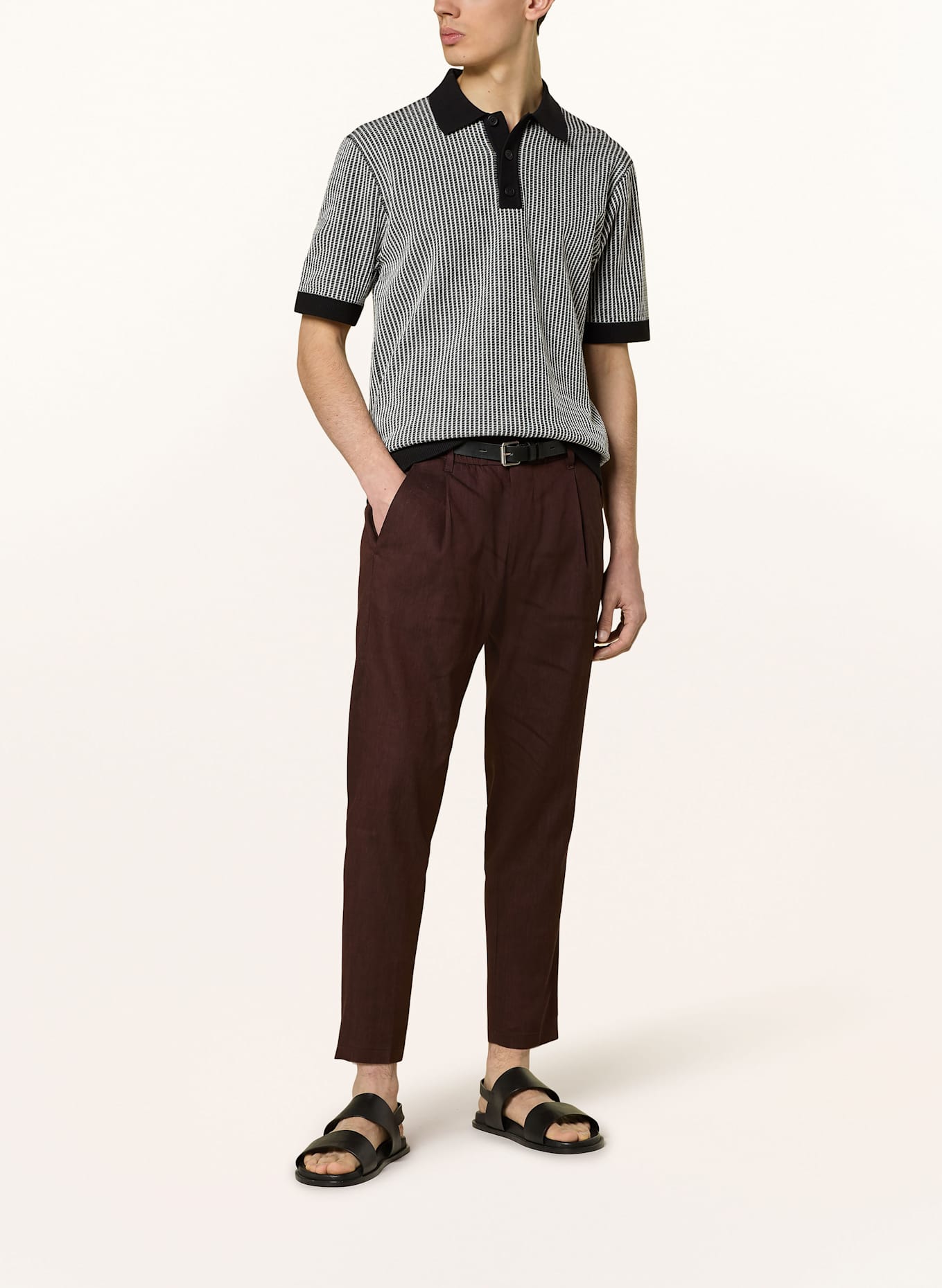 DRYKORN Anzughose CHASY Extra Slim Fit mit Leinen: DUNKELROT