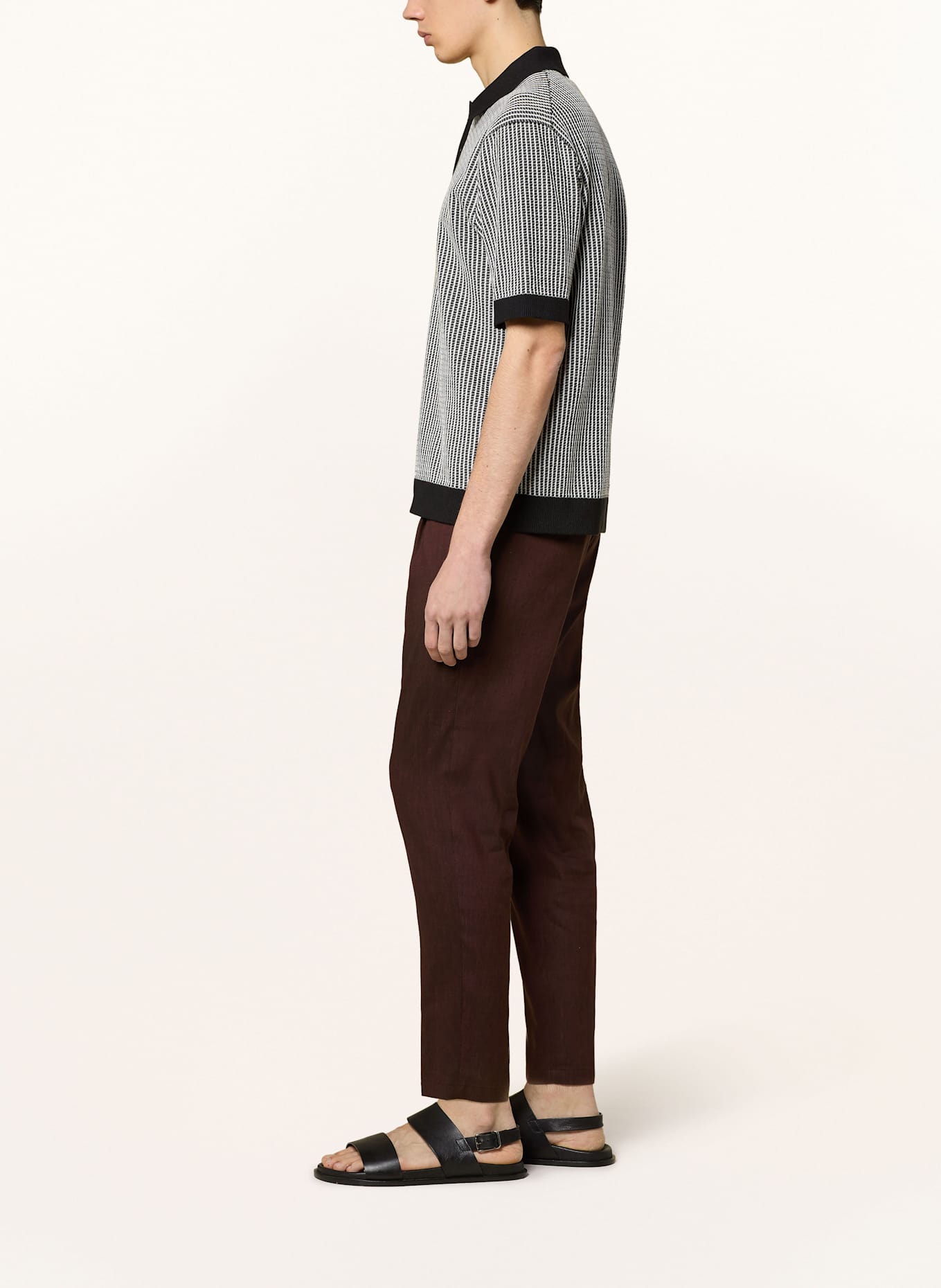 DRYKORN Anzughose CHASY Extra Slim Fit mit Leinen: DUNKELROT