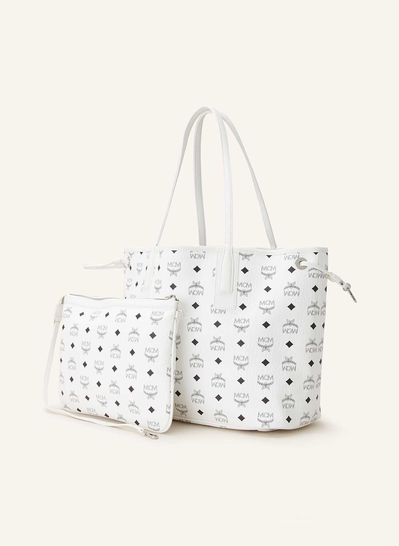 MCM Shopper LIZ MEDIUM reversible with pouch, Color: WHITE (Image 2)