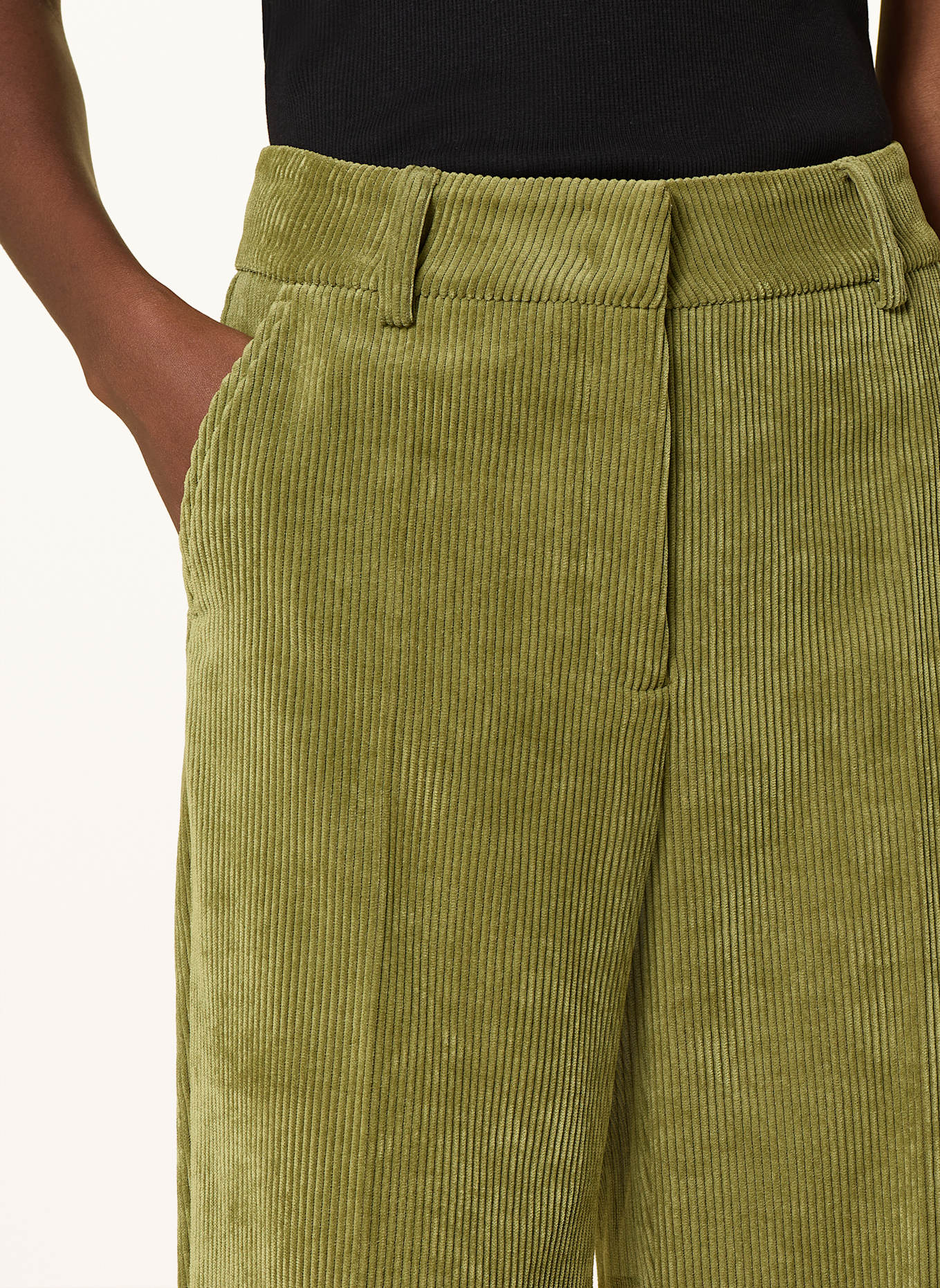 CAMBIO Marlenehose AMELIE aus Cord: GRÜN