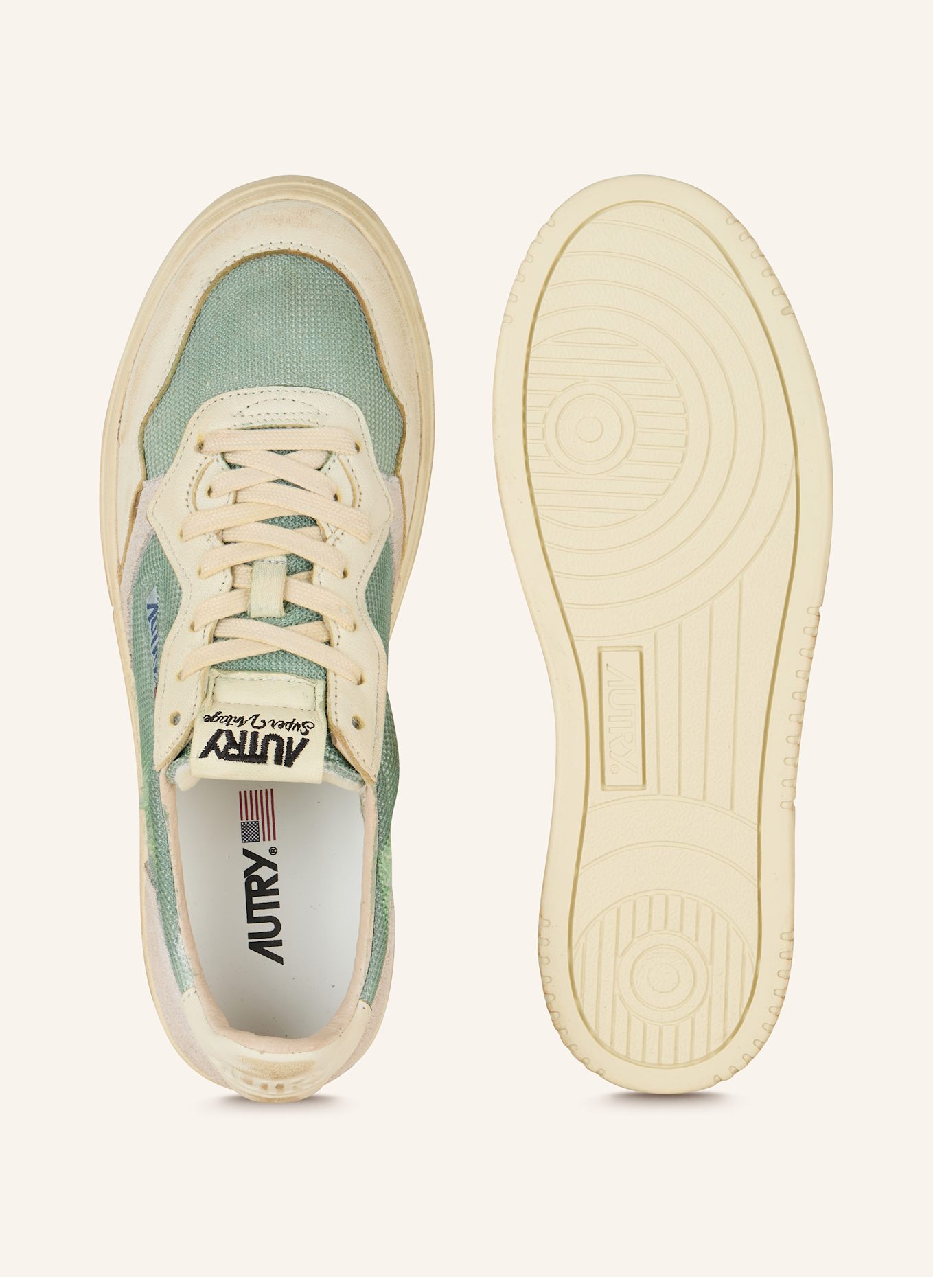 AUTRY Sneakersy SUPER VINTAGE LOW DA: ZIELONY / KREMOWY