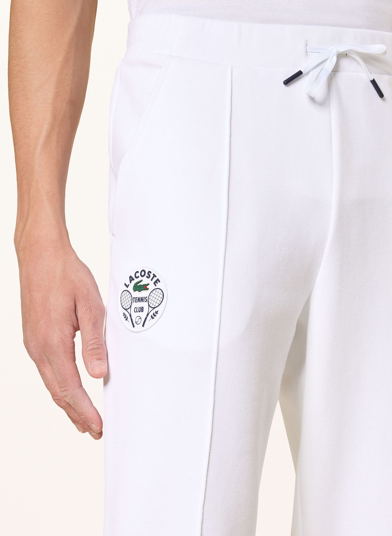 LACOSTE Piqué-Trainingshose: WEISS