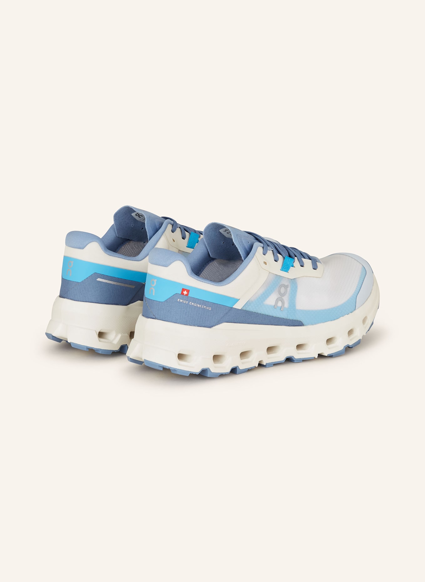 On Trailrunning-Schuhe CLOUDVISTA 2: CREME / HELLBLAU