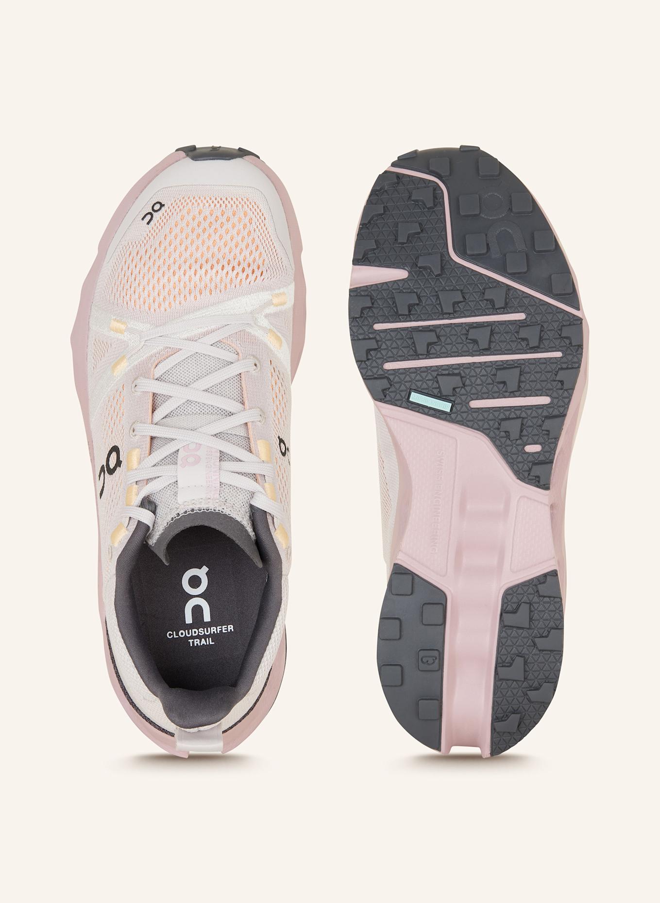 On Obuwie do biegania w terenie CLOUDSURFER TRAIL: JASNOCZARY / POMARAŃCZOWY