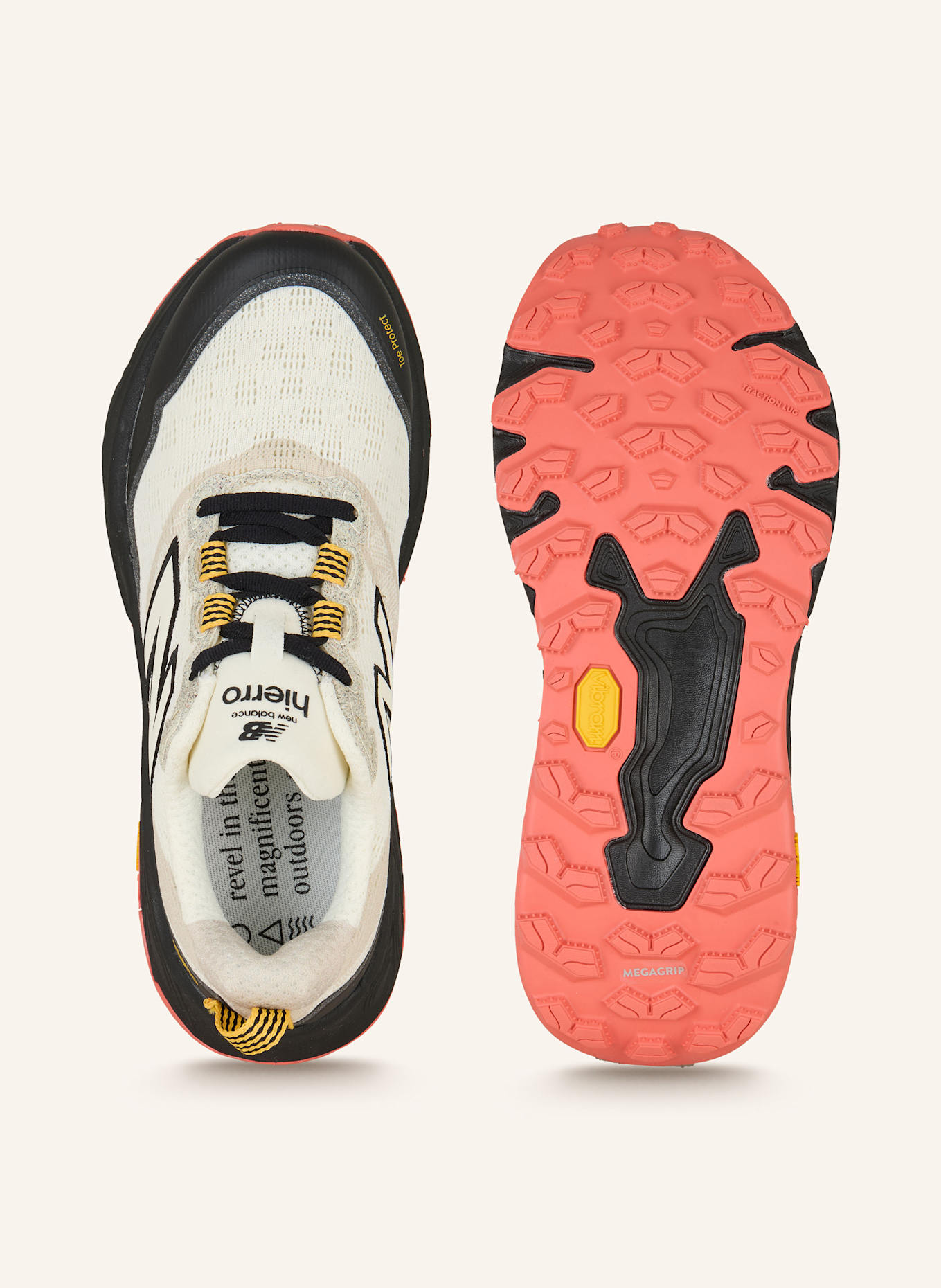 new balance Trail running shoes FRESH FOAM X HIERRO V9: ECRU / BLACK / BEIGE