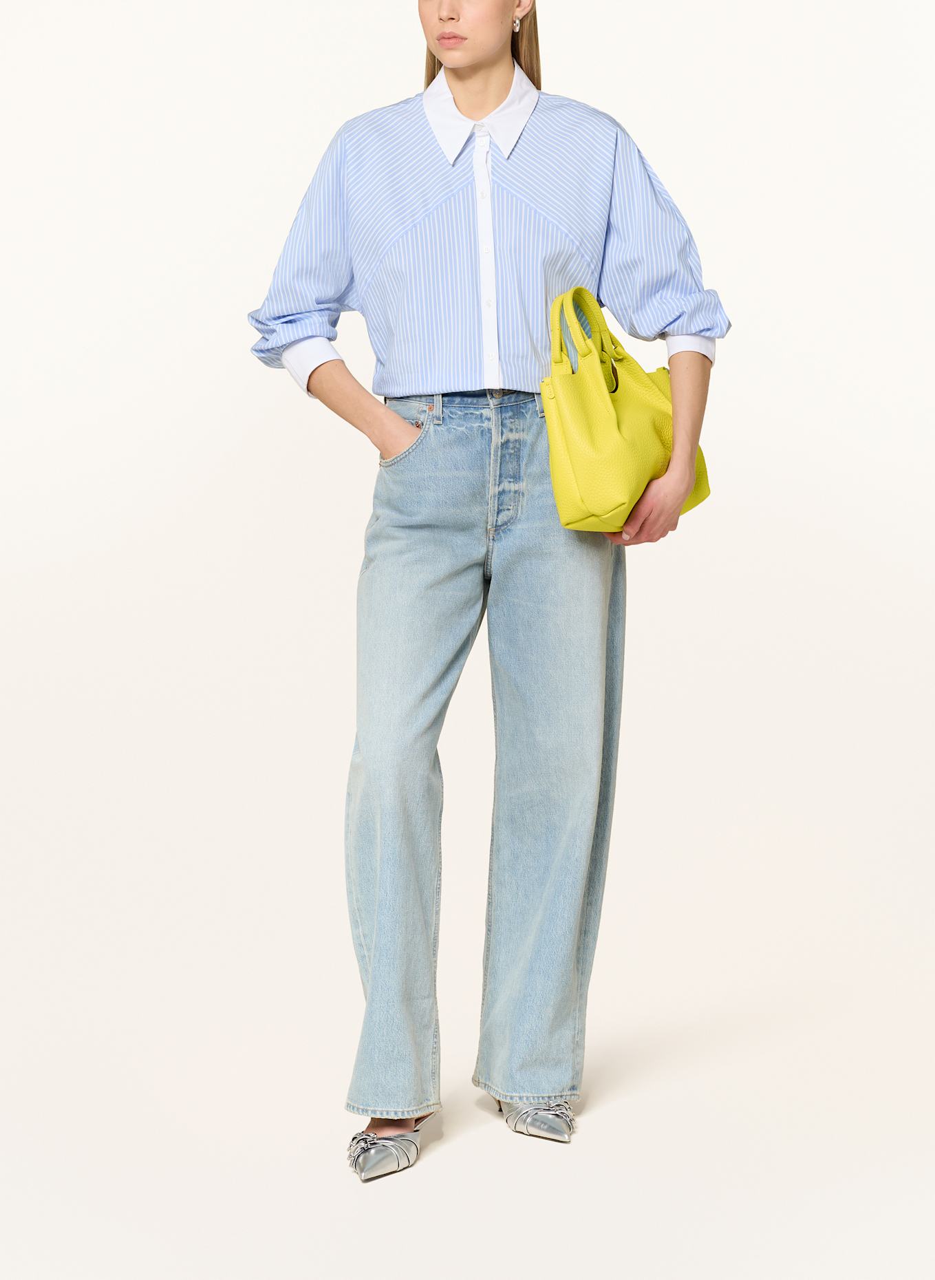 GIANNI CHIARINI DUA MEDIUM handbag with pouch: YELLOW