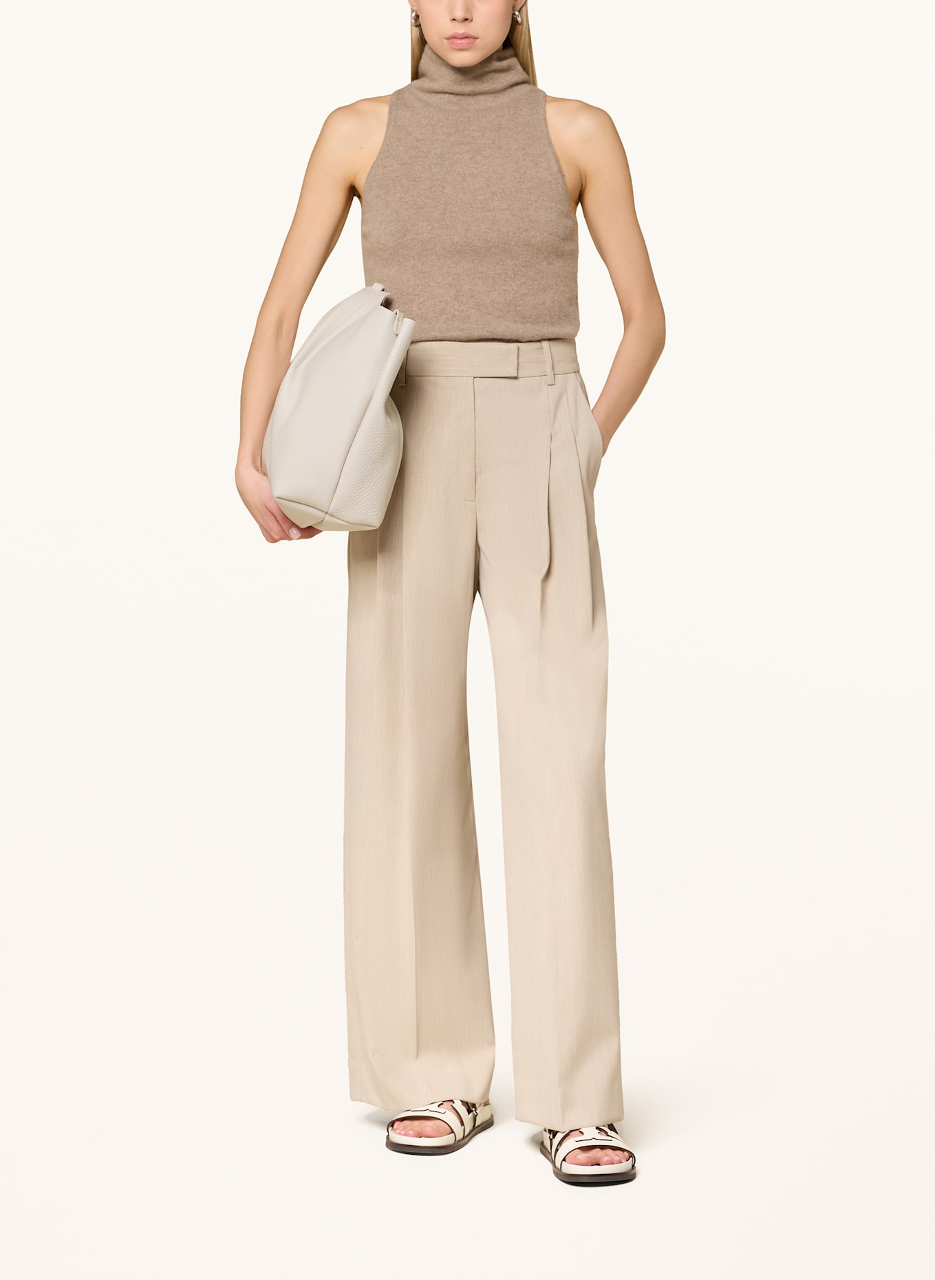 GIANNI CHIARINI Kabelka Hobo DUA XL s pouzdrem: KRÉMOVÁ