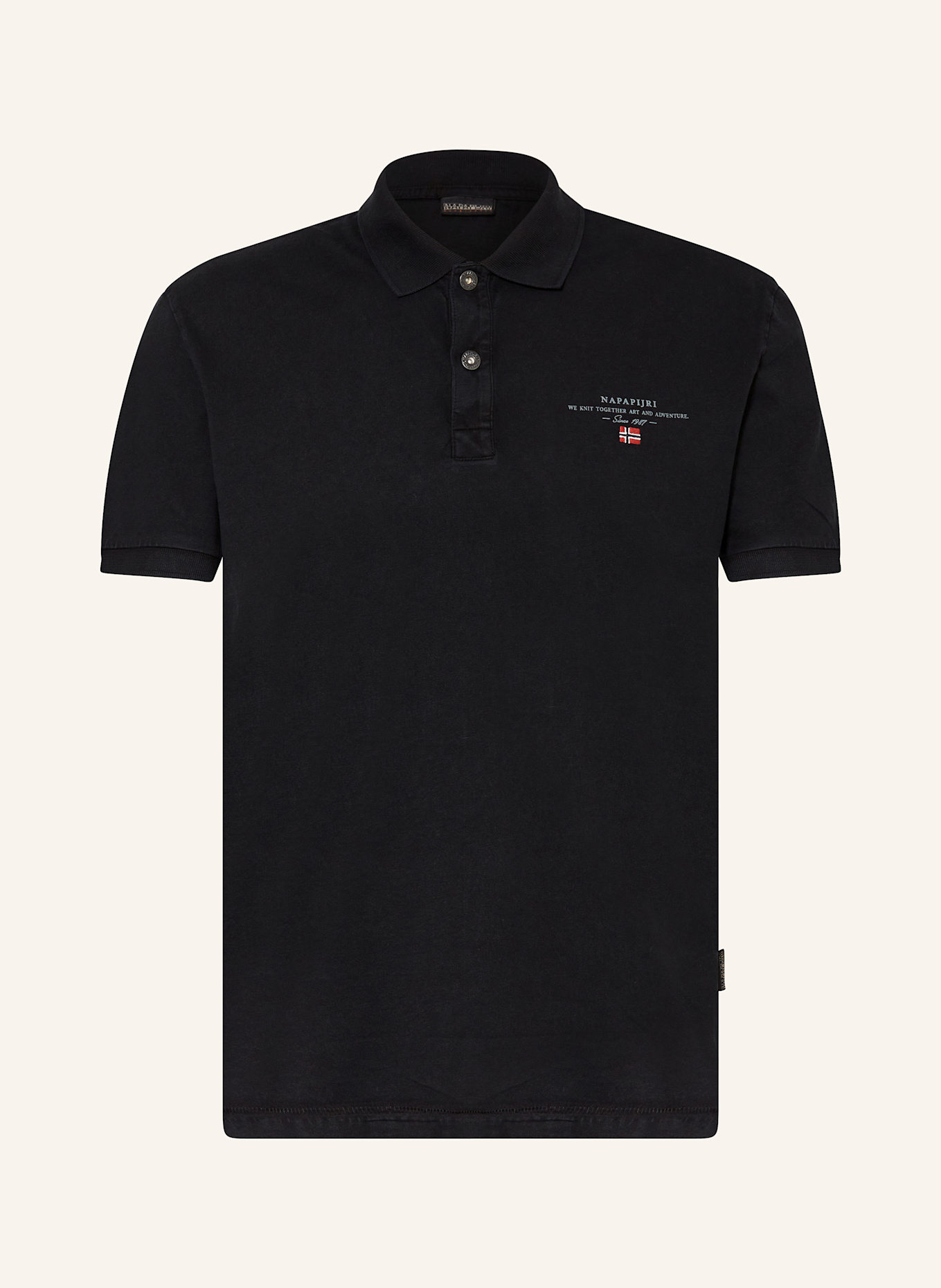 NAPAPIJRI ELBAS Regula Fit jersey polo shirt: BLACK
