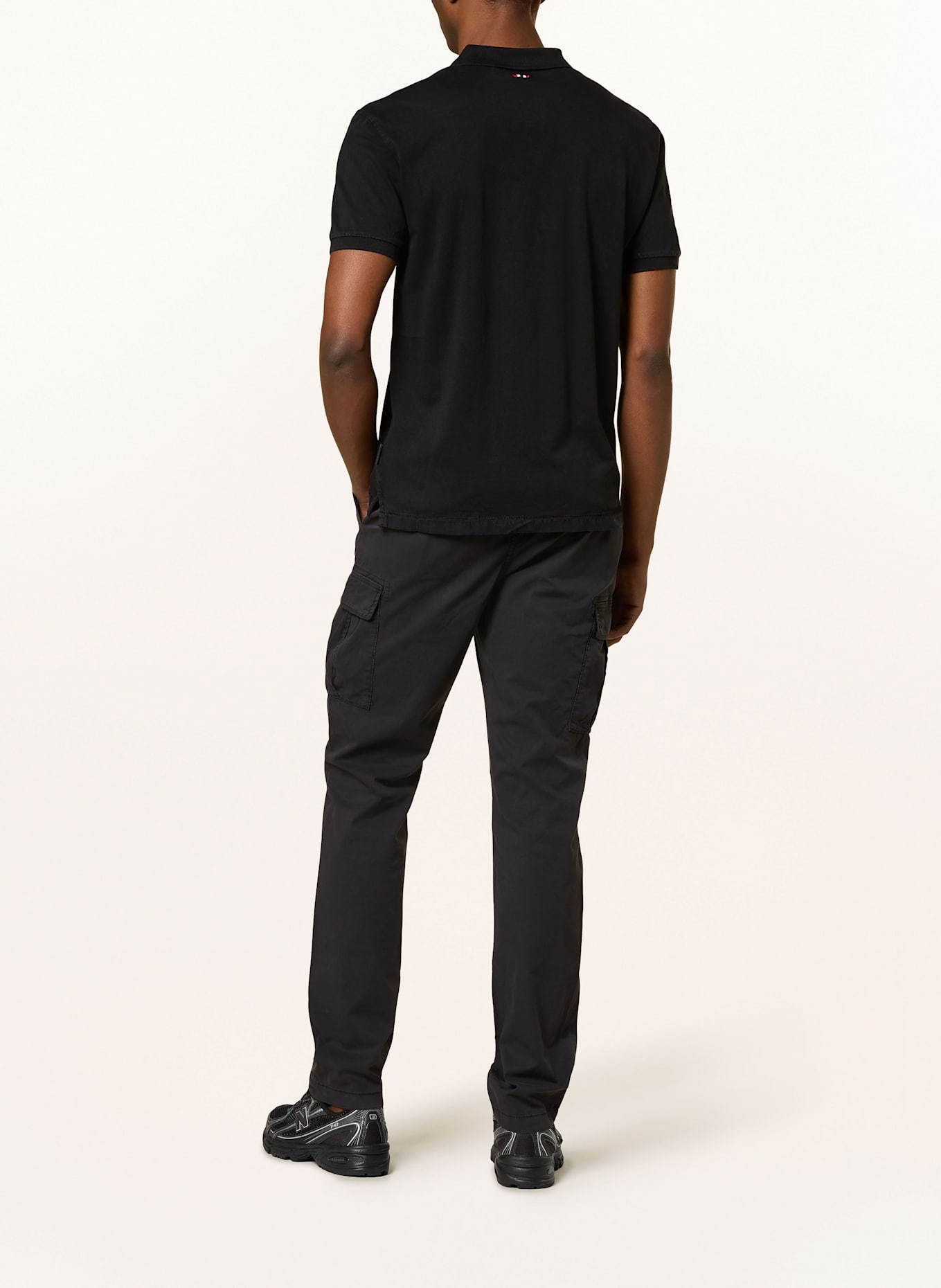 NAPAPIJRI ELBAS Regula Fit jersey polo shirt: BLACK