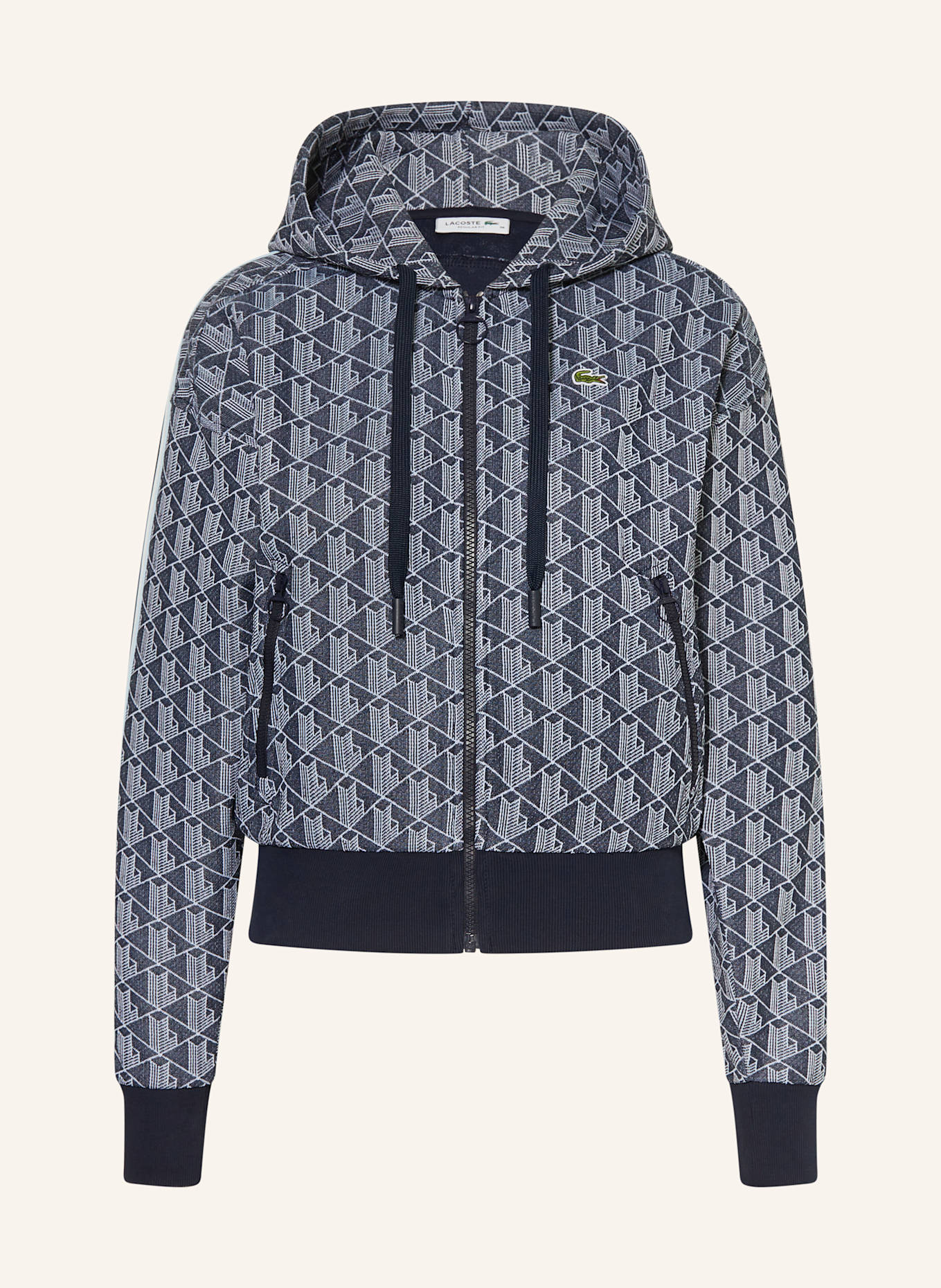 LACOSTE Sweatjacke: DUNKELBLAU / HELLBLAU / WEISS