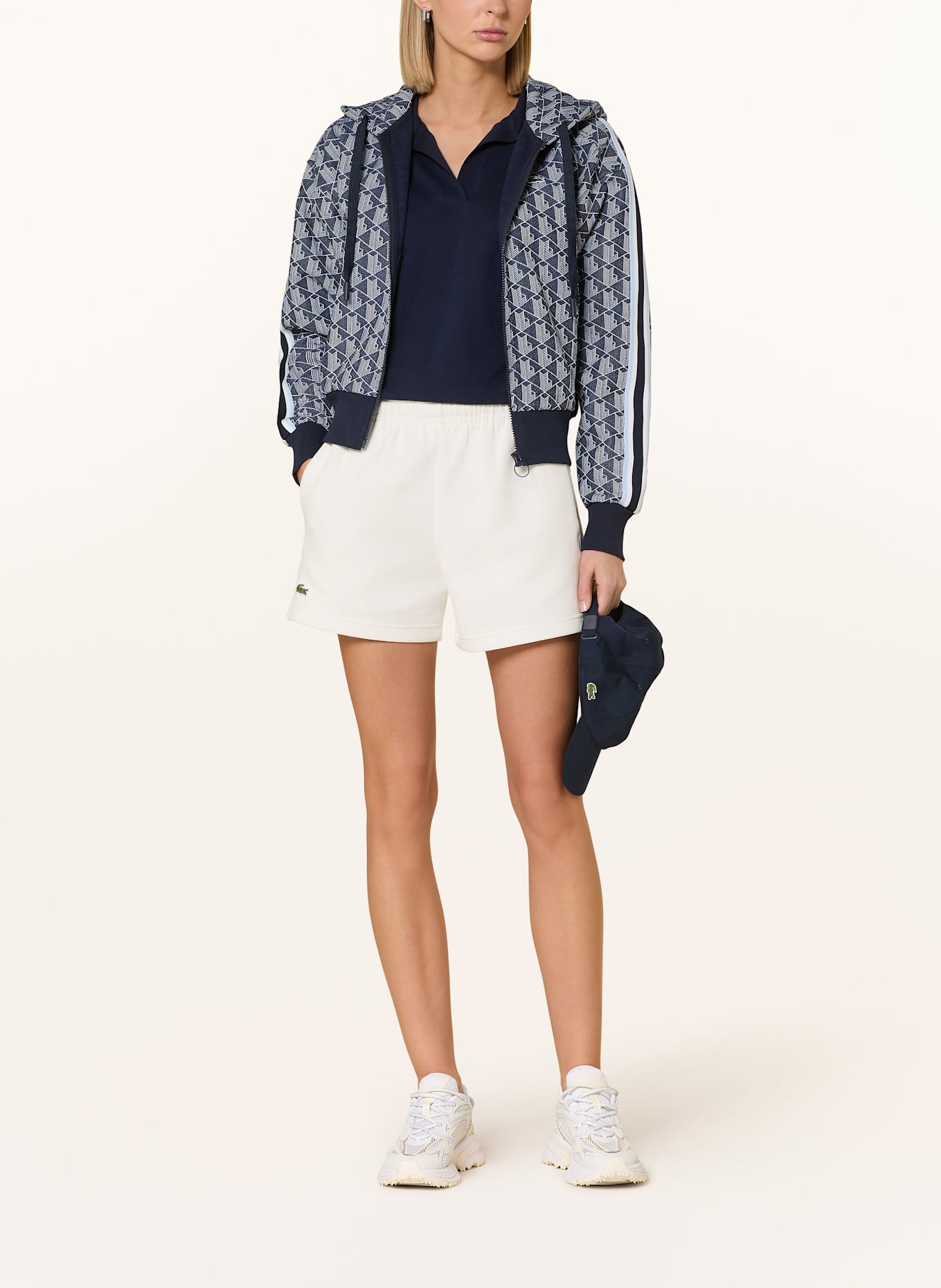 LACOSTE Sweatjacke: DUNKELBLAU / HELLBLAU / WEISS