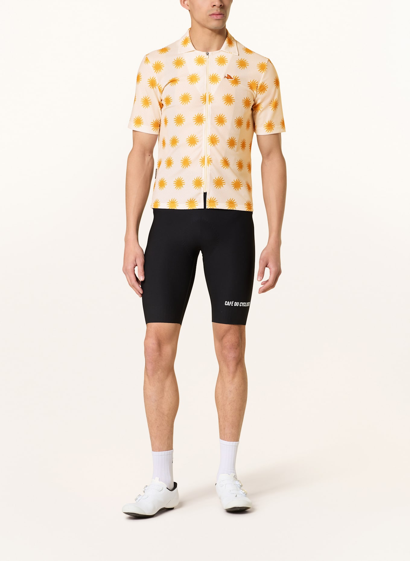 CAFÉ DU CYCLISTE Koszulka rowerowa CLAUDINE U: ECRU / CIEMNOŻÓŁTY