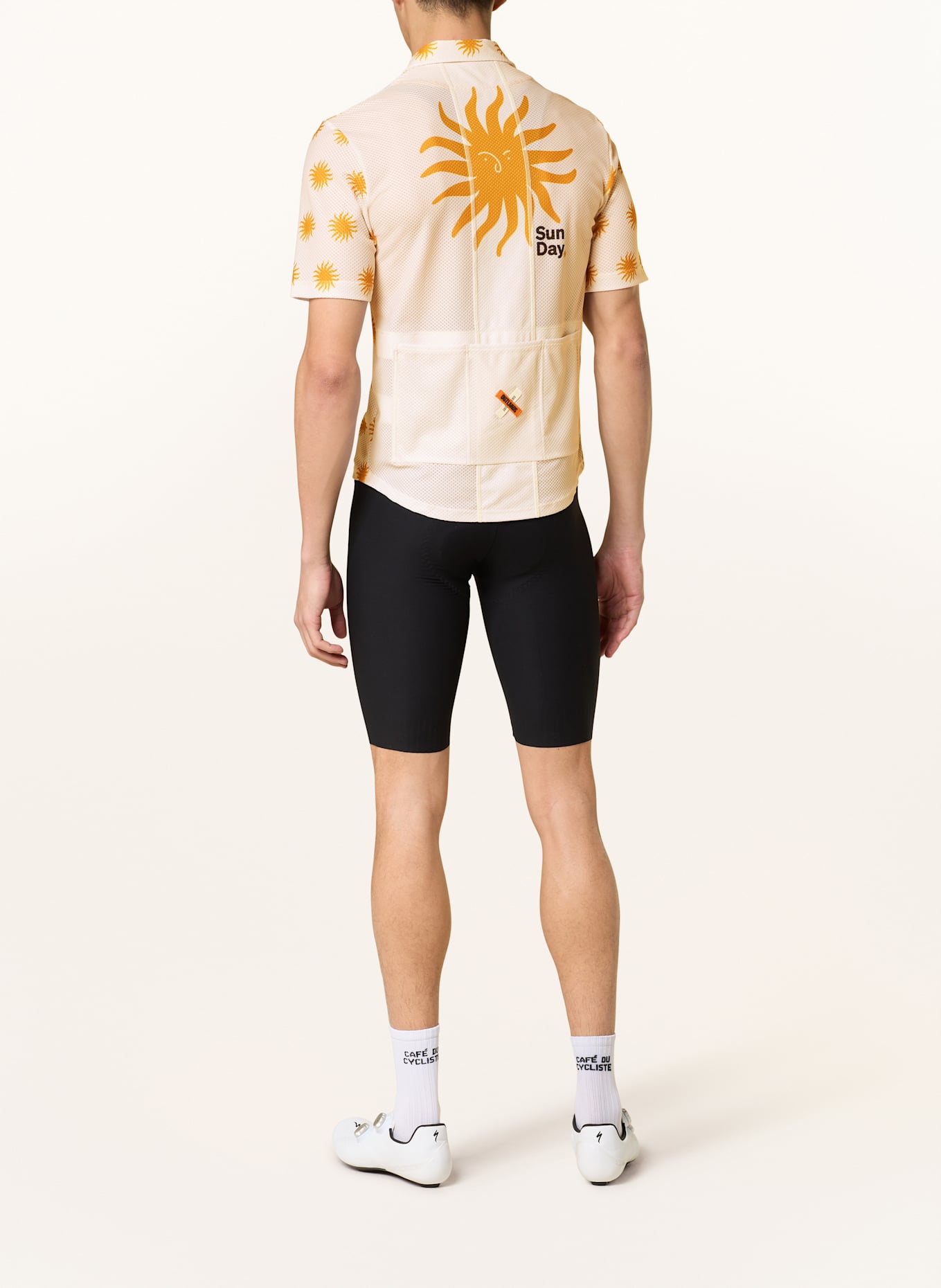 CAFÉ DU CYCLISTE Koszulka rowerowa CLAUDINE U: ECRU / CIEMNOŻÓŁTY
