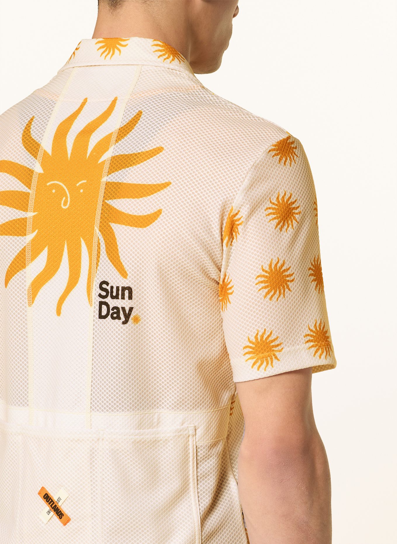 CAFÉ DU CYCLISTE Koszulka rowerowa CLAUDINE U: ECRU / CIEMNOŻÓŁTY