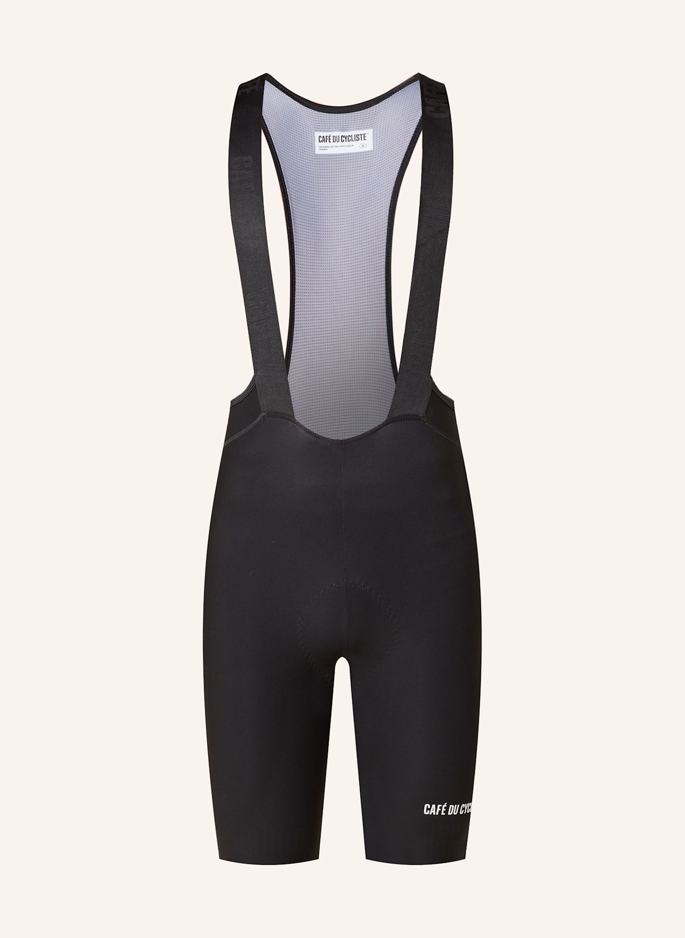 CAFÉ DU CYCLISTE Cycling shorts with straps and padded insert MARINETTE: BLACK