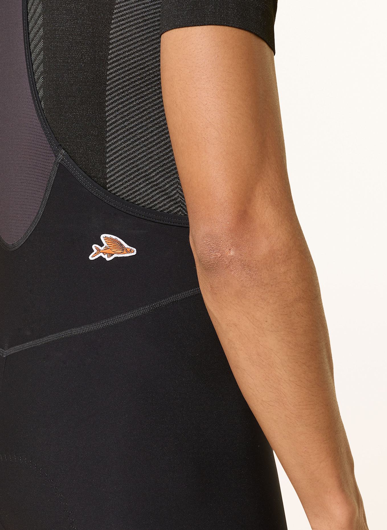 CAFÉ DU CYCLISTE Cycling shorts with straps and padded insert MARINETTE: BLACK