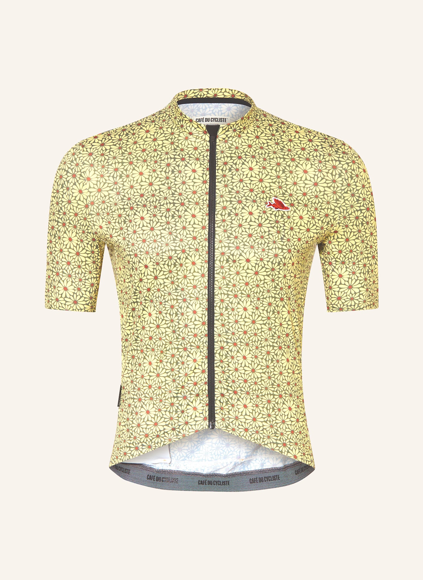 CAFÉ DU CYCLISTE Koszulka rowerowa FLEURETTE: JASNOŻÓŁTY / OLIWKOWY