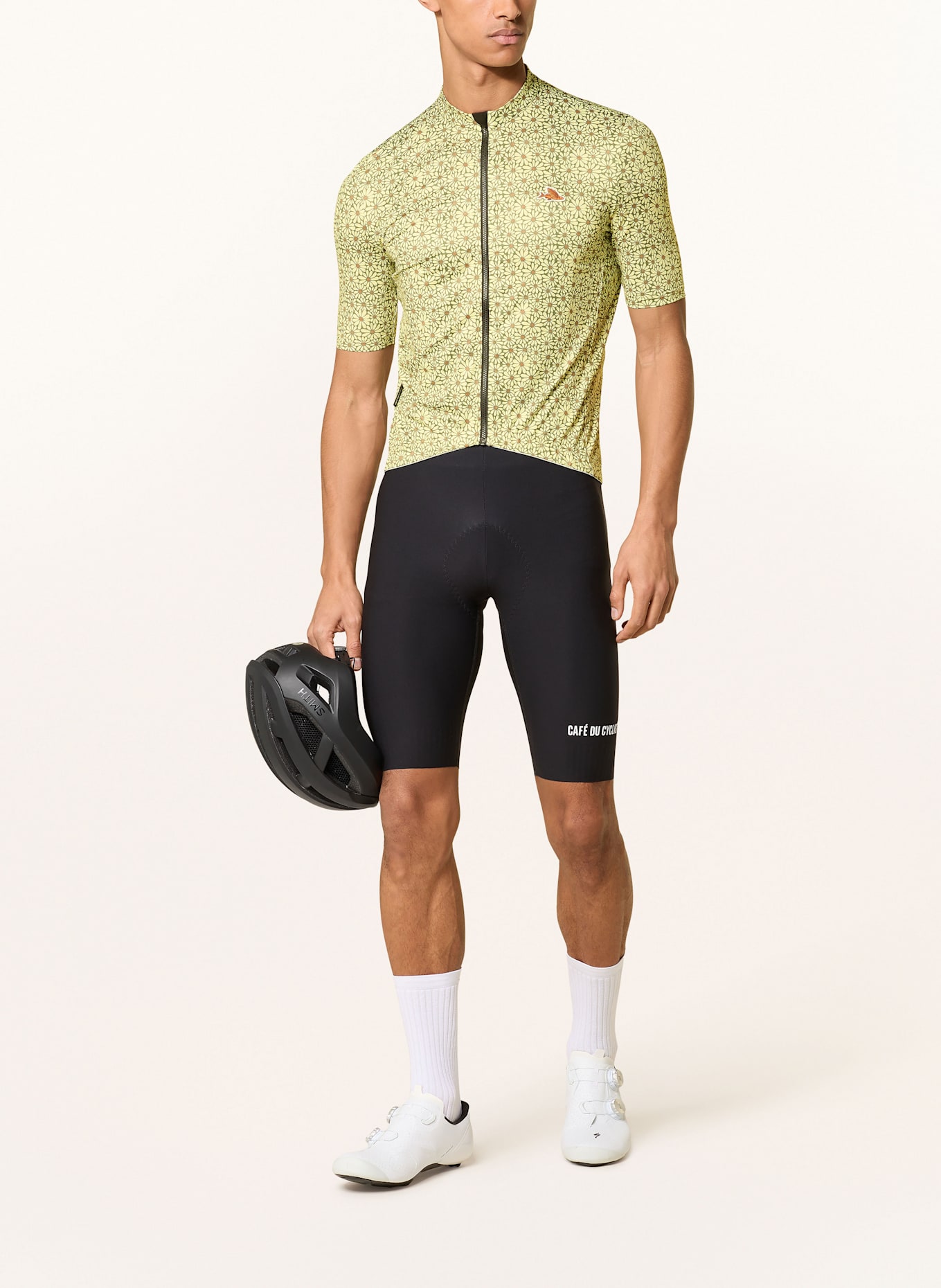 CAFÉ DU CYCLISTE Koszulka rowerowa FLEURETTE: JASNOŻÓŁTY / OLIWKOWY