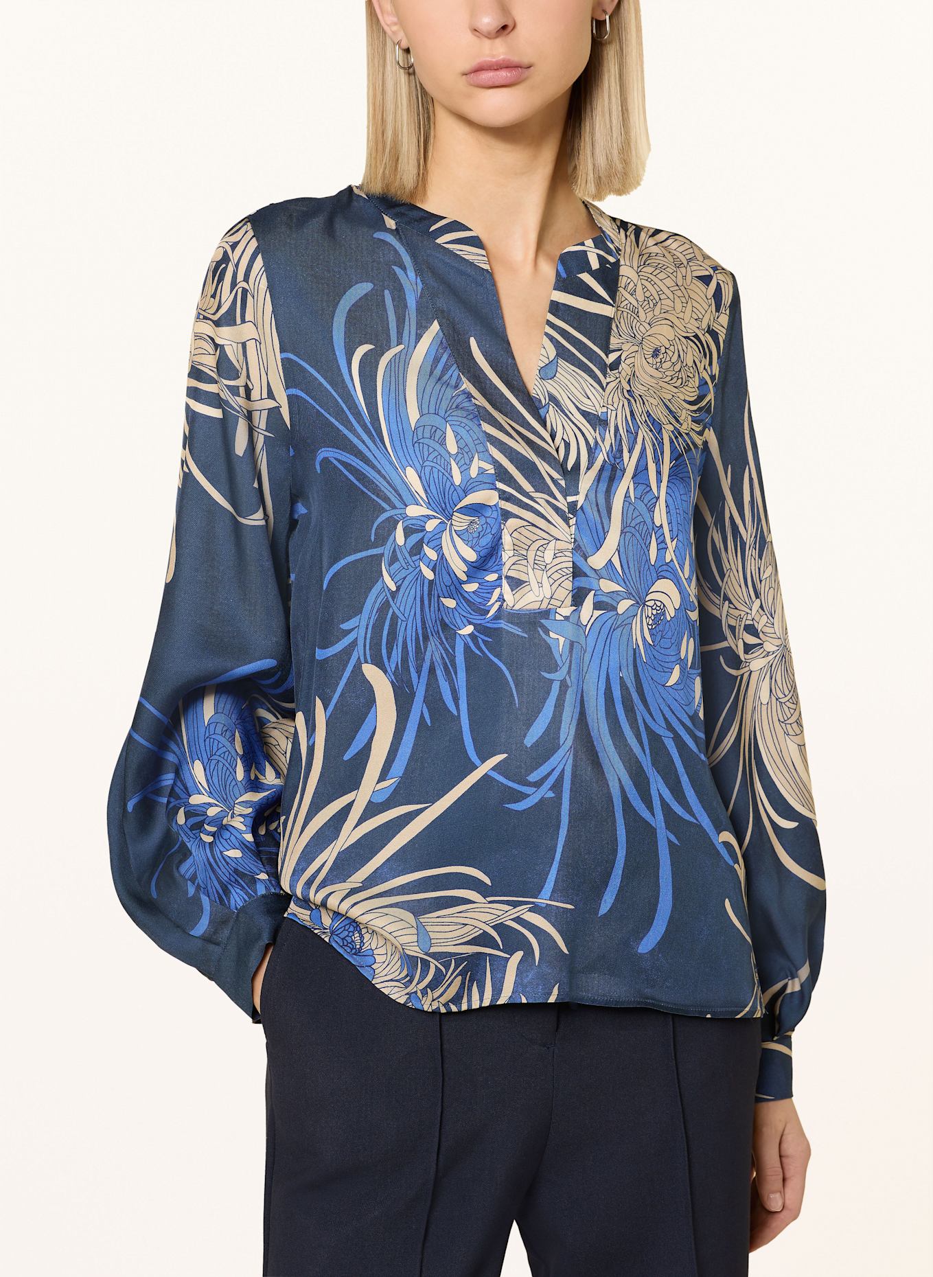 1863 by ETERNA Blusenshirt: SCHWARZ / WEISS