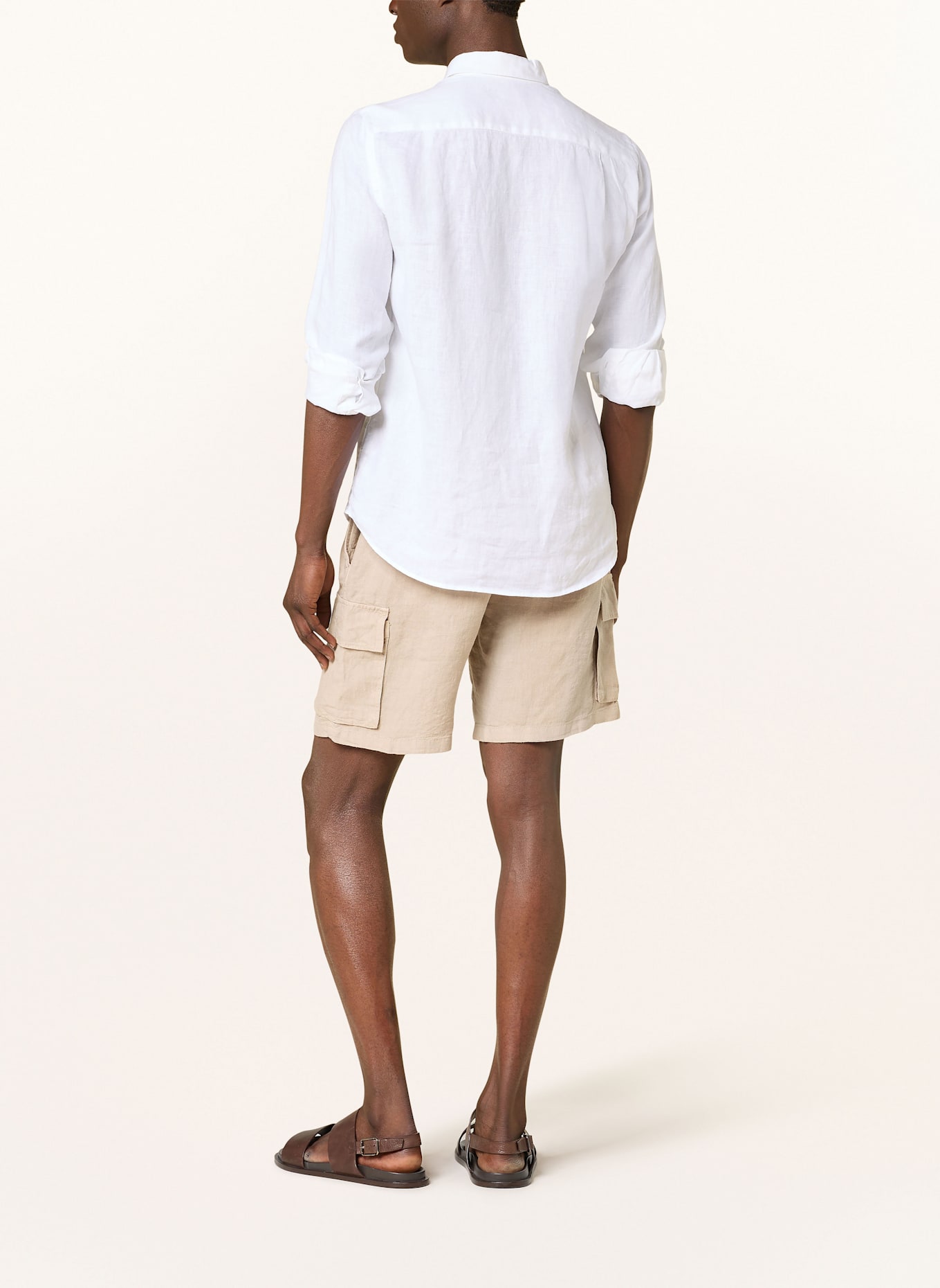 VILEBREQUIN Cargoshorts THALASSA aus Leinen: BEIGE