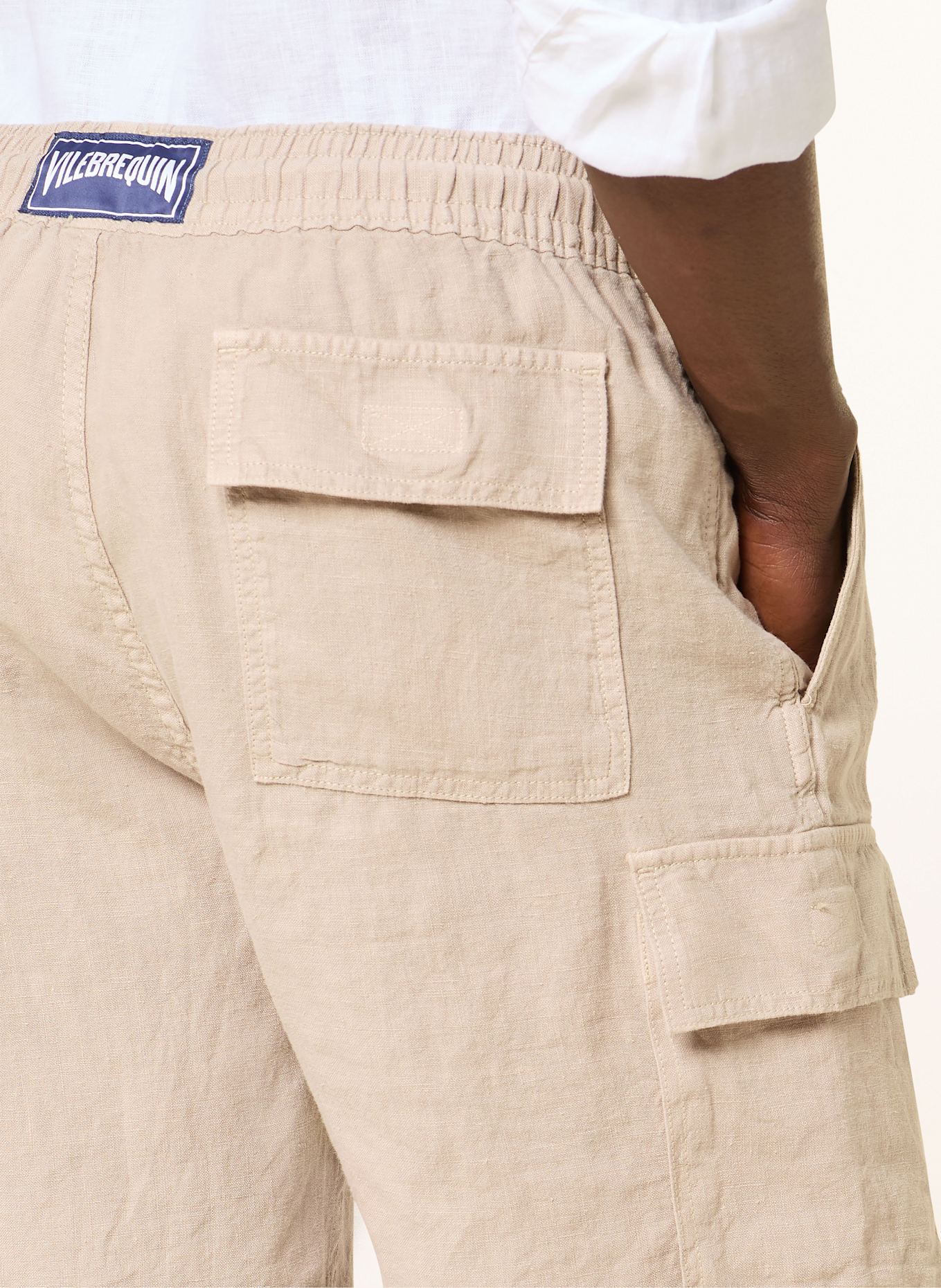 VILEBREQUIN Cargoshorts THALASSA aus Leinen: BEIGE
