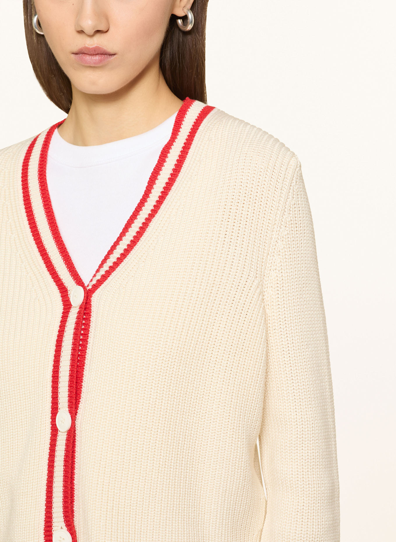 Miss Lagotte Cardigan: ECRU / RED