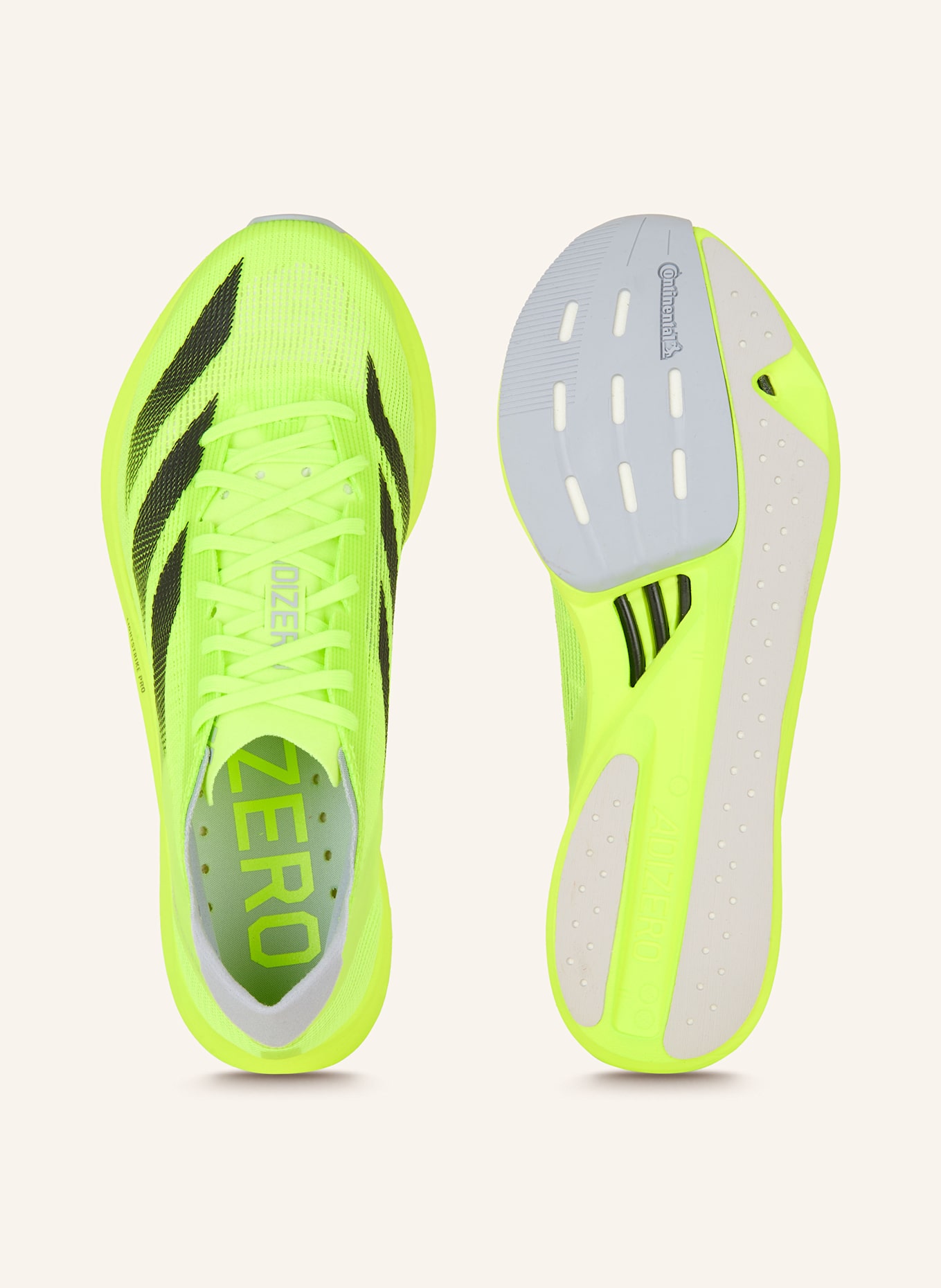 adidas Laufschuhe ADIZERO TAKUMI SEN 10: NEONGRÜN/ DUNKELGRAU