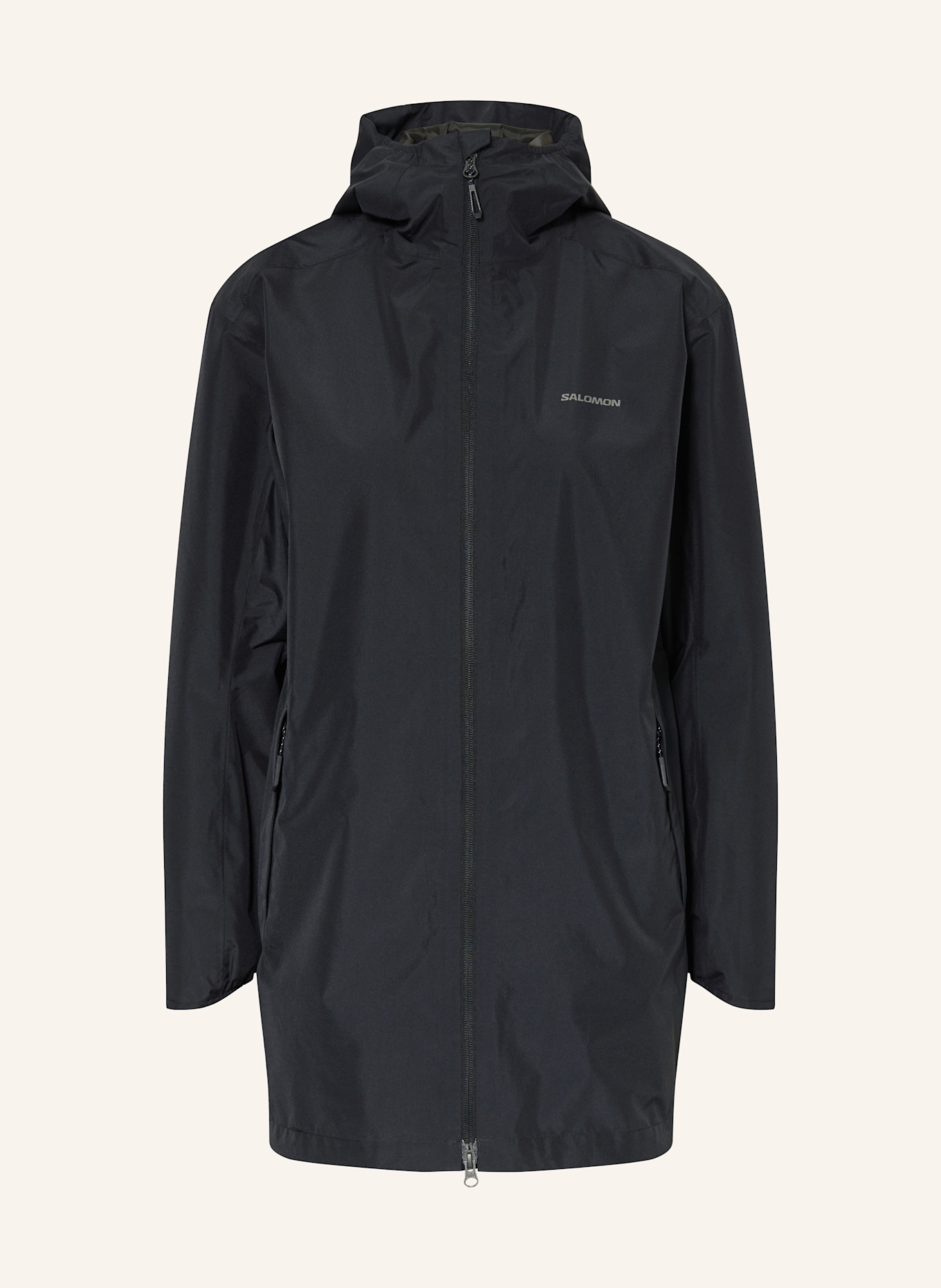 SALOMON Regenparka OUTSCAPE 2L: SCHWARZ