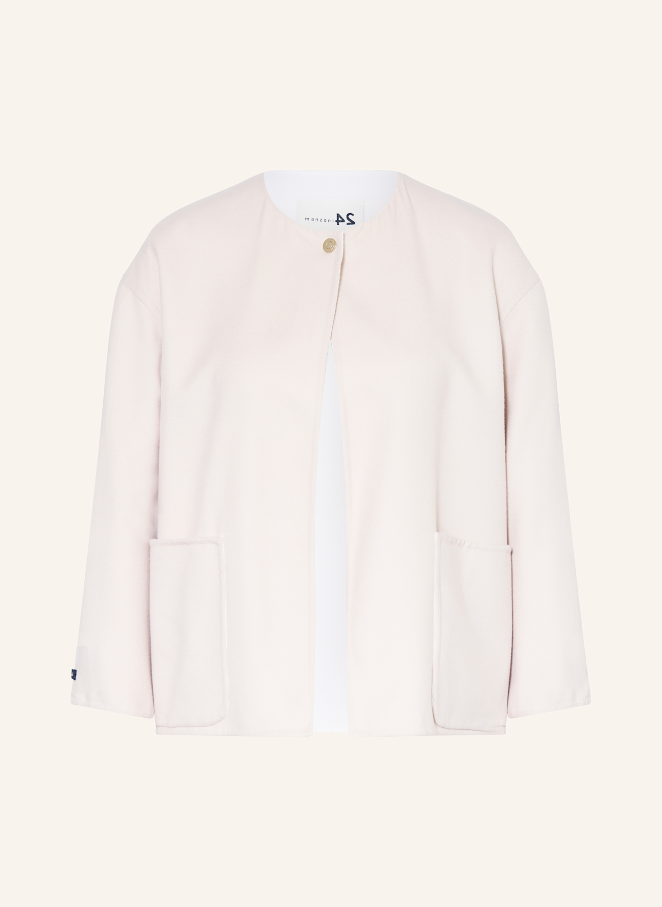 manzoni 24 Żakiet pudełkowy z rękawami 3/4: JASNORÓŻOWY