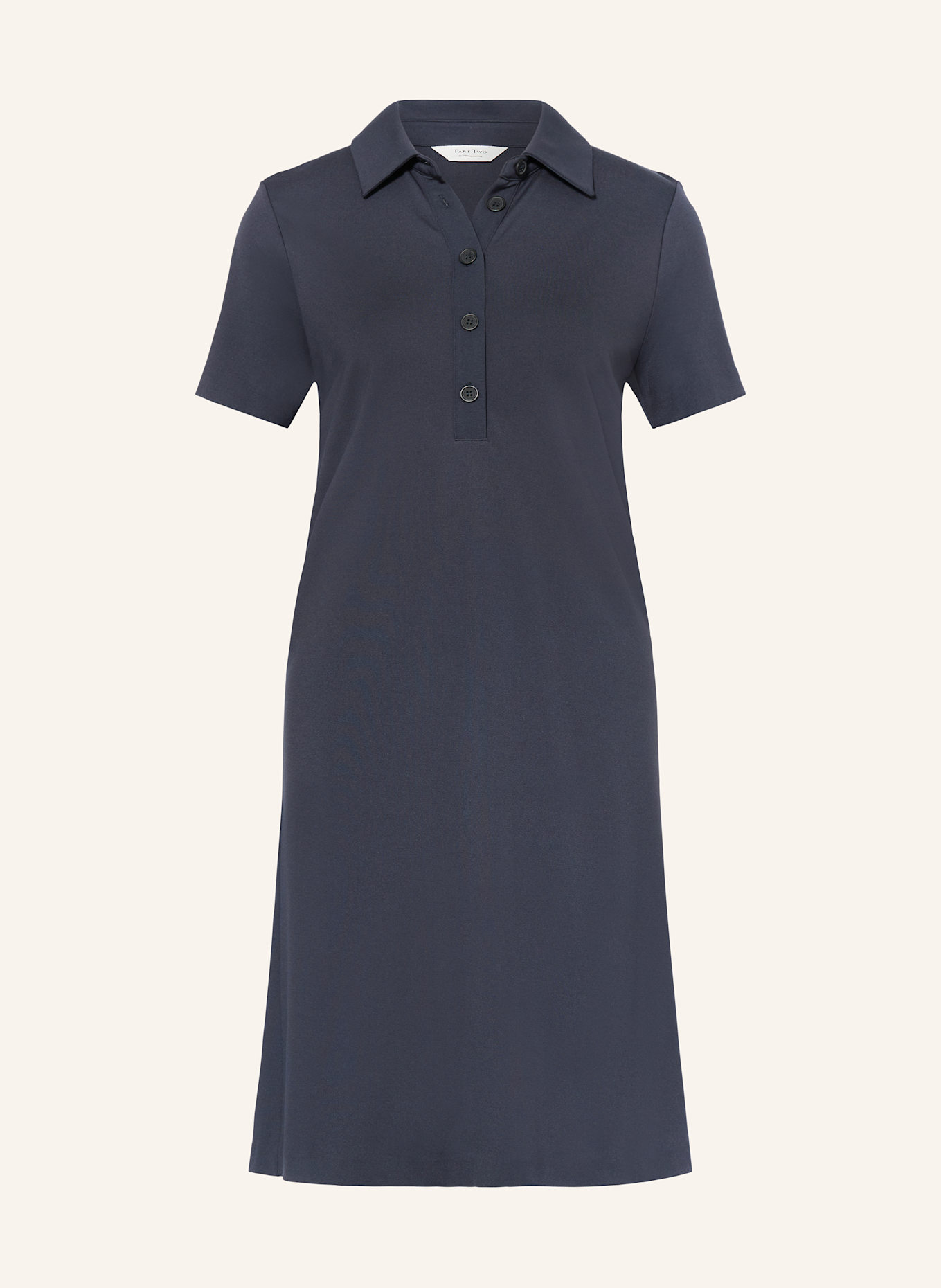 Part Two Jersey-Polokleid: DUNKELBLAU