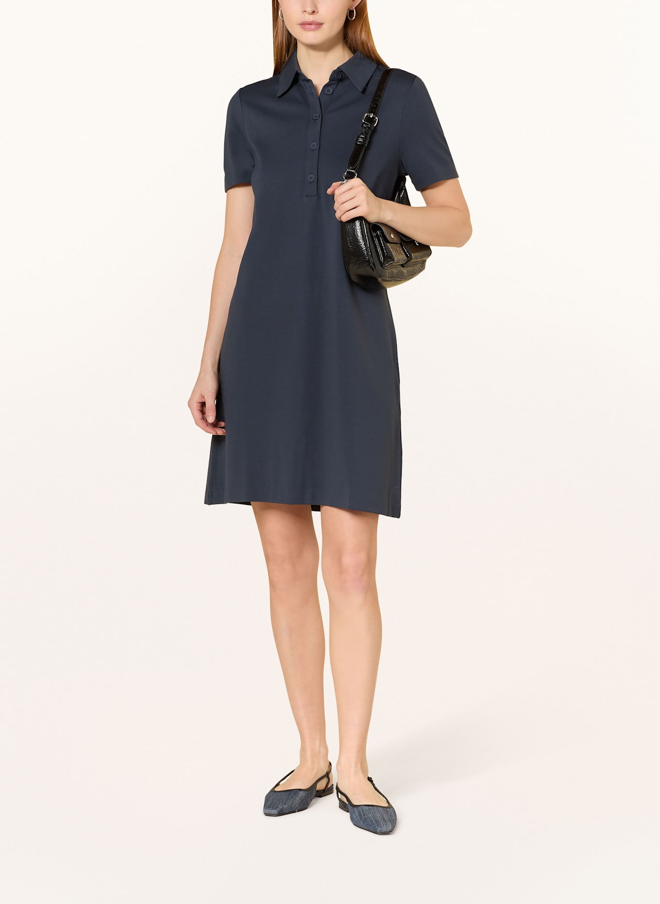 Part Two Jersey-Polokleid: DUNKELBLAU