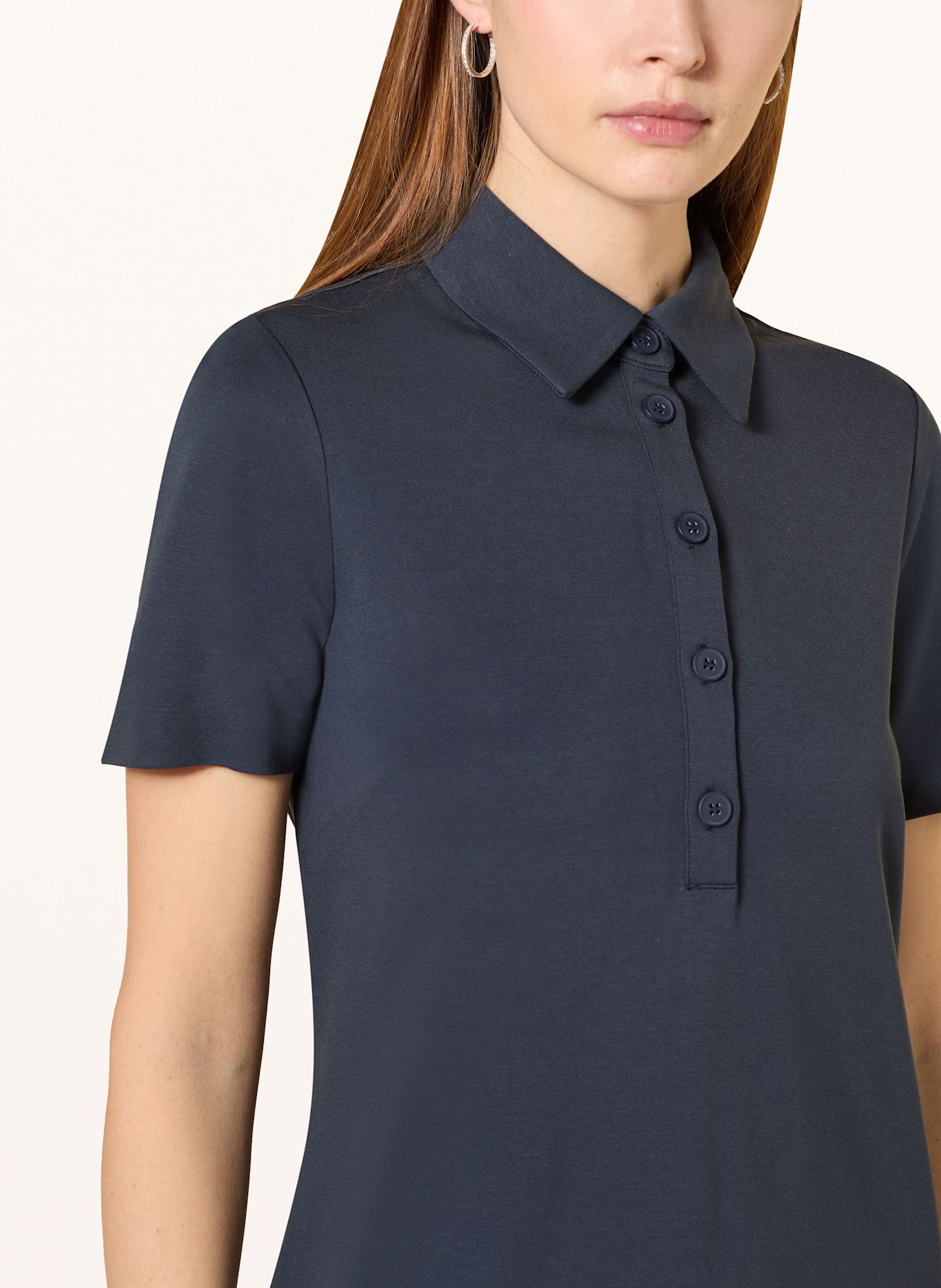 Part Two Jersey-Polokleid: DUNKELBLAU