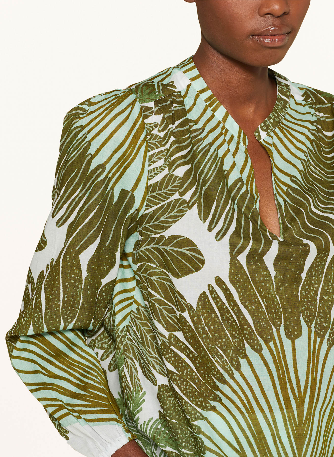 CATNOIR Blusenshirt: OLIV / WEISS