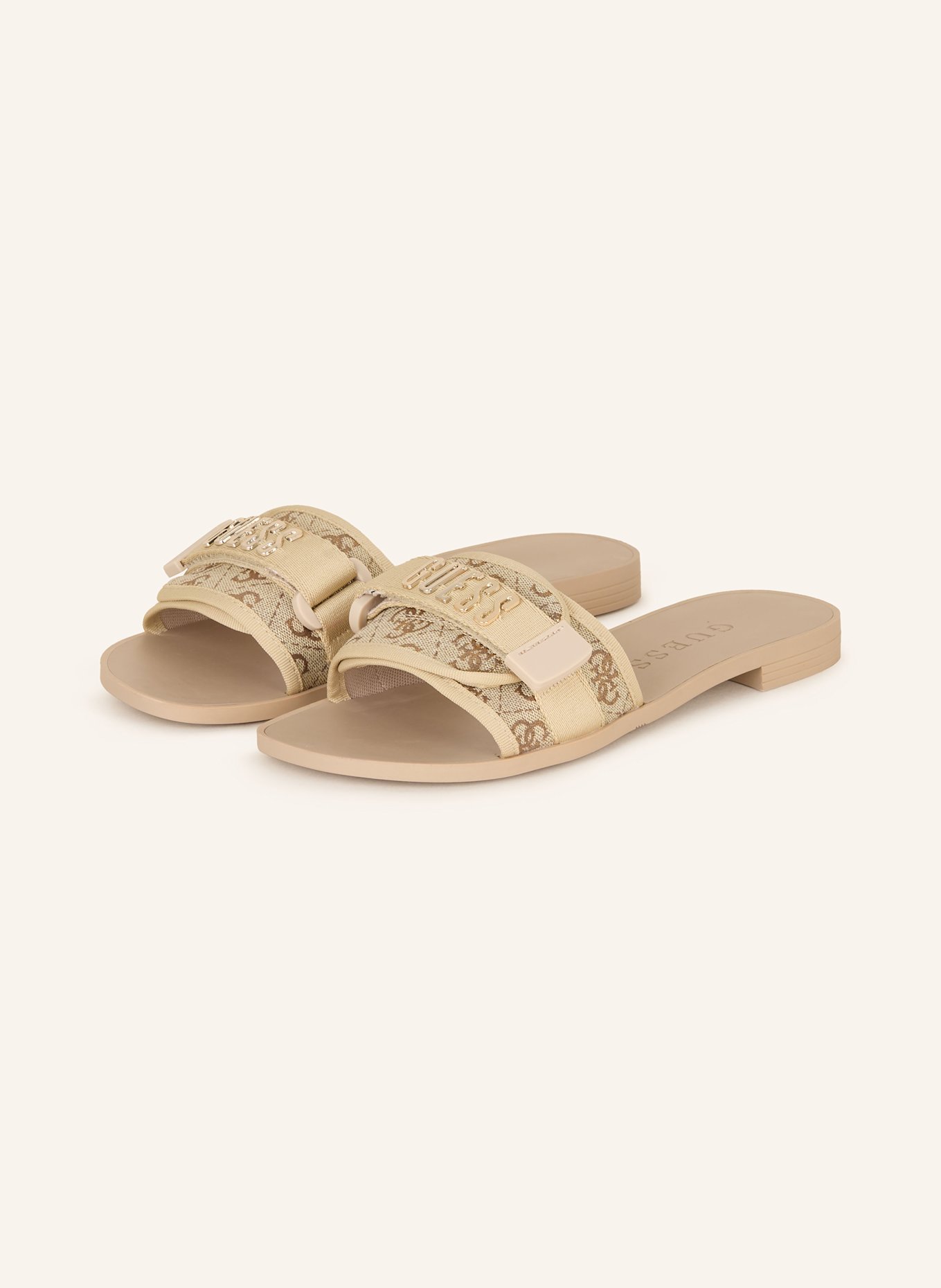 GUESS Pantoletten ELYZE4: CREME/ HELLBRAUN