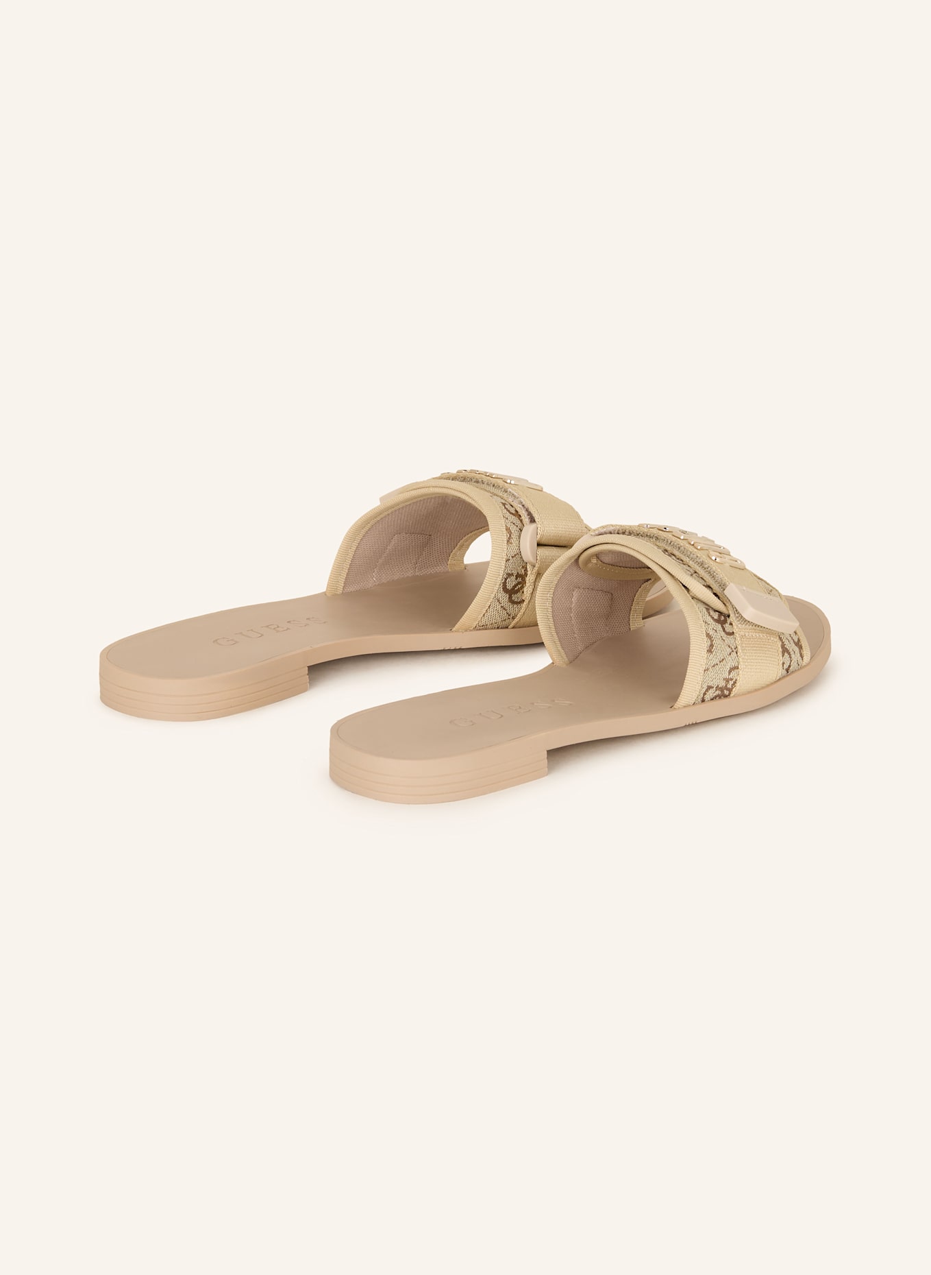GUESS Pantoletten ELYZE4: CREME/ HELLBRAUN