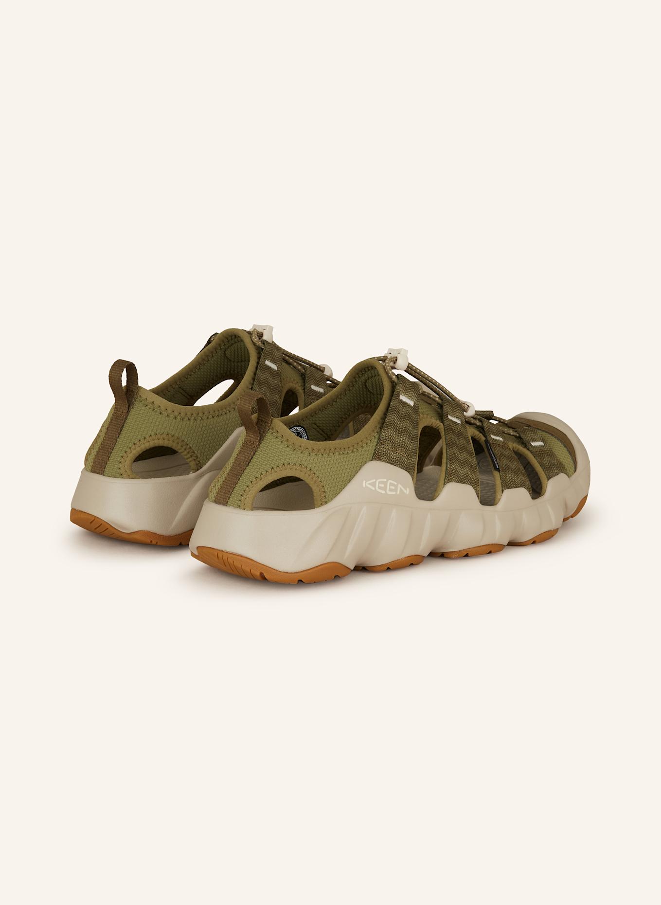 KEEN HYPERPORT H2 trekking sandals: GREEN / TAUPE
