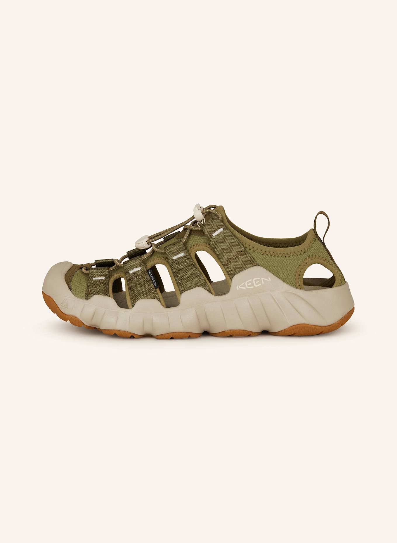 KEEN HYPERPORT H2 trekking sandals: GREEN / TAUPE