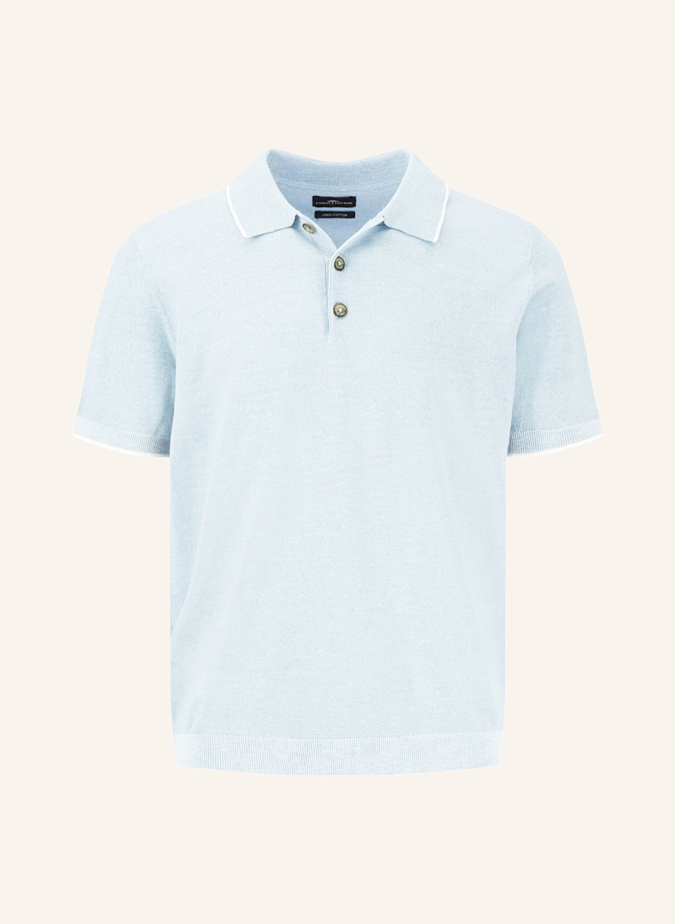 FYNCH-HATTON Knitted polo shirt: LIGHT BLUE