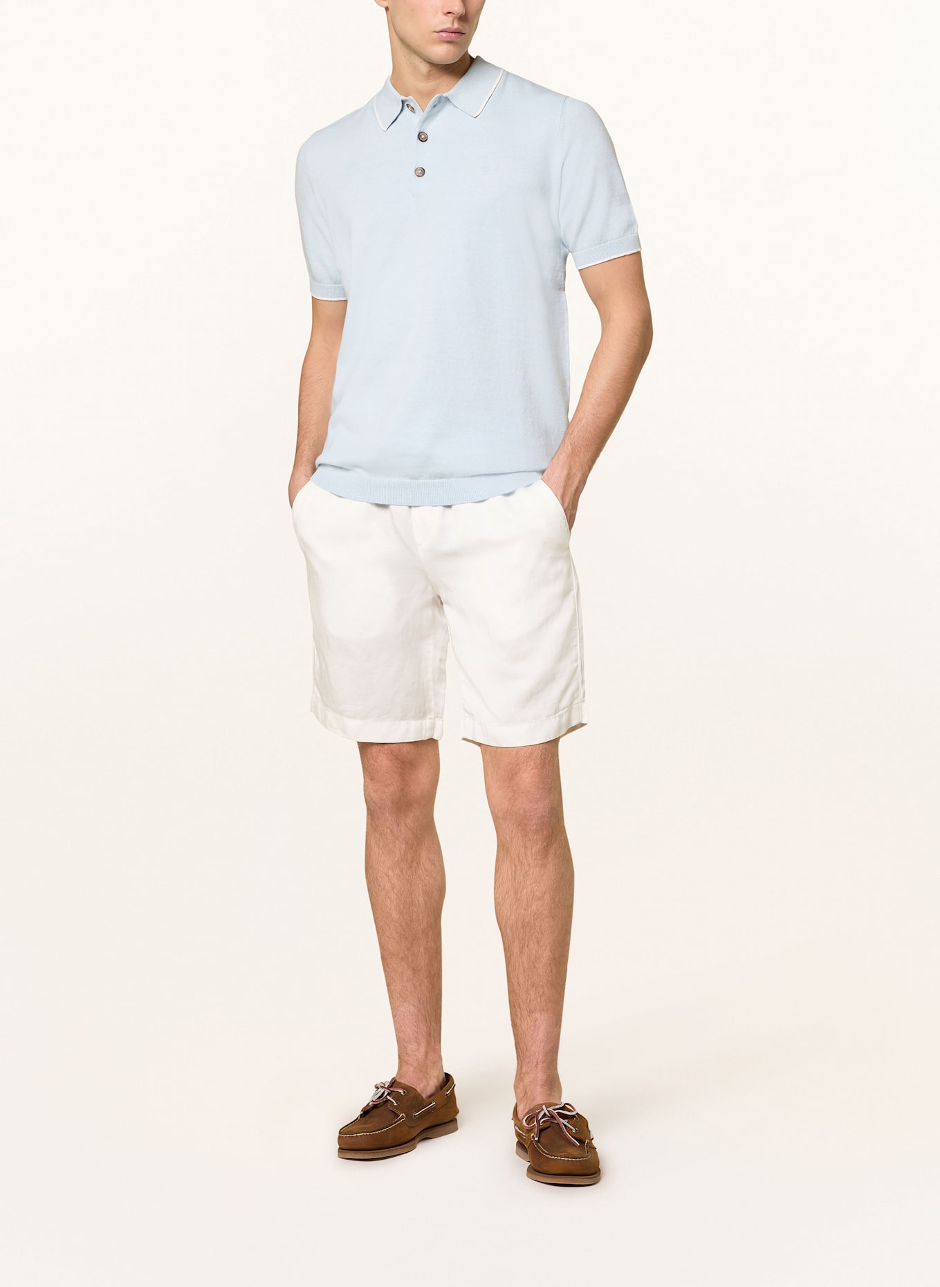 FYNCH-HATTON Knitted polo shirt: LIGHT BLUE