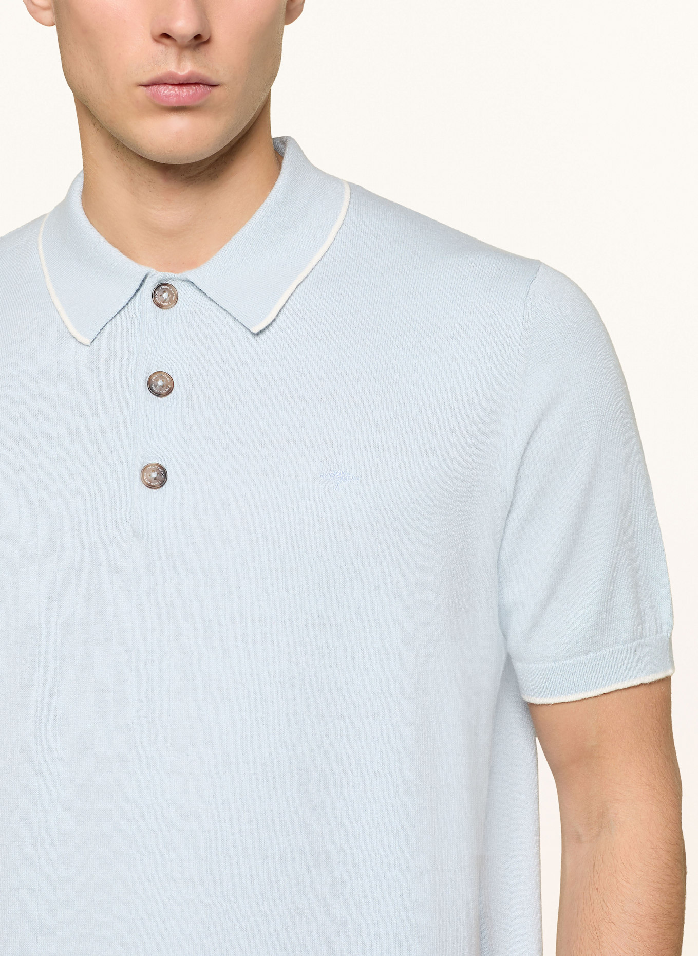 FYNCH-HATTON Knitted polo shirt: LIGHT BLUE