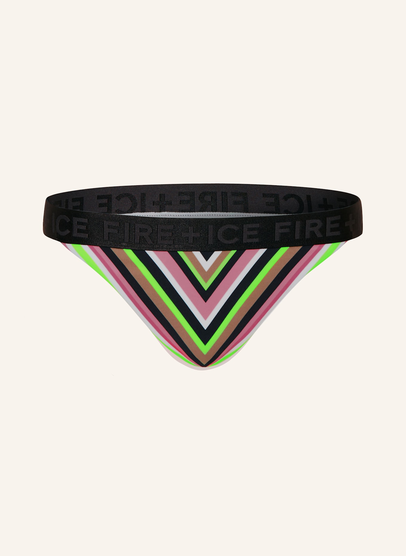 FIRE+ICE Basic-Bikini-Hose JUDIT3: ROSA / SCHWARZ / NEONGRÜN