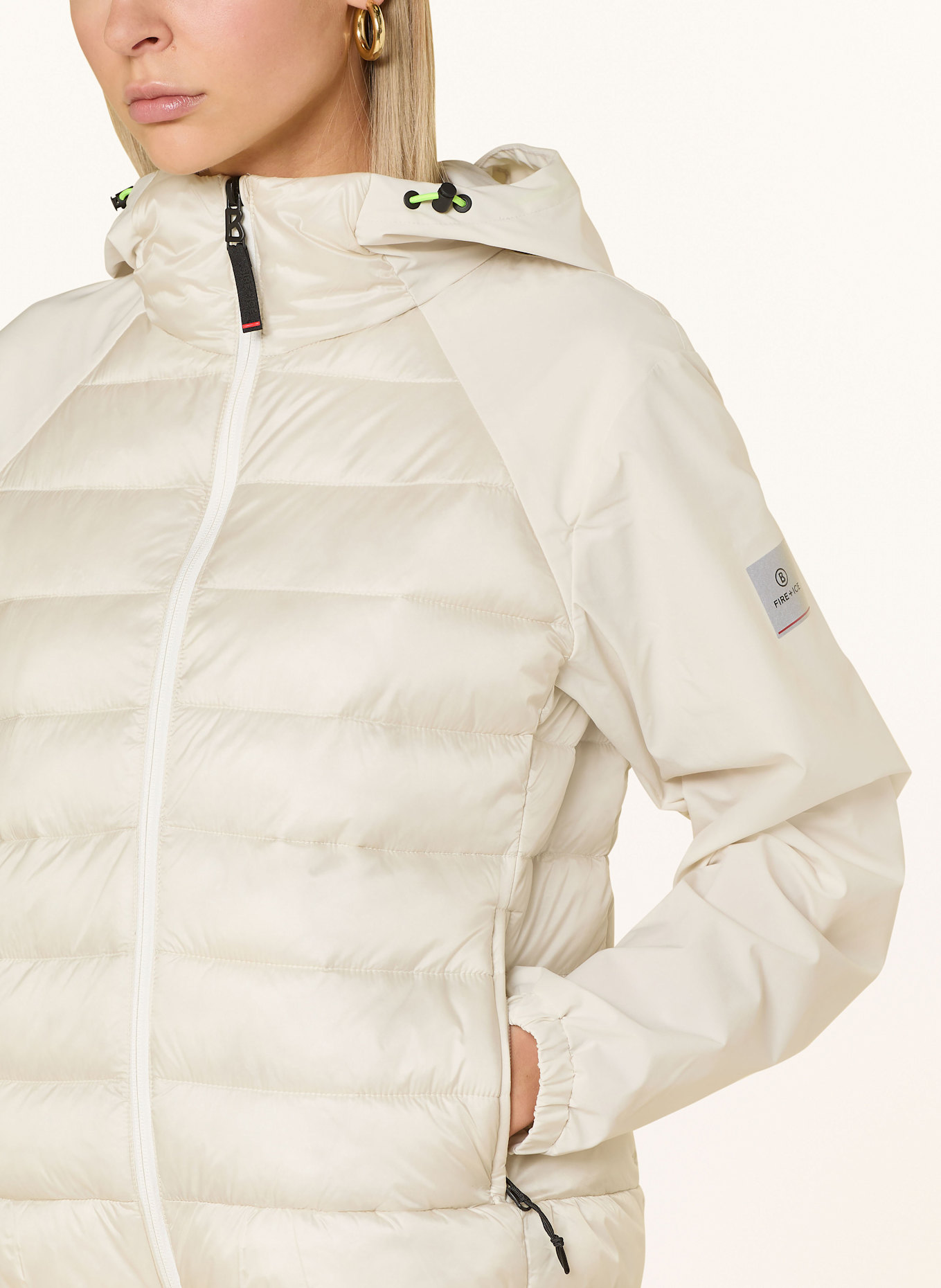 FIRE+ICE MAGAN hybrid quilted jacket: ECRU