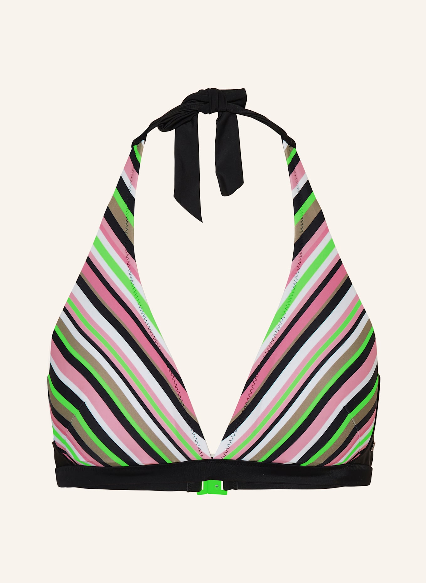 FIRE+ICE Neckholder-Bikini-Top JASMIN2: ROSA/ SCHWARZ/ NEONGRÜN