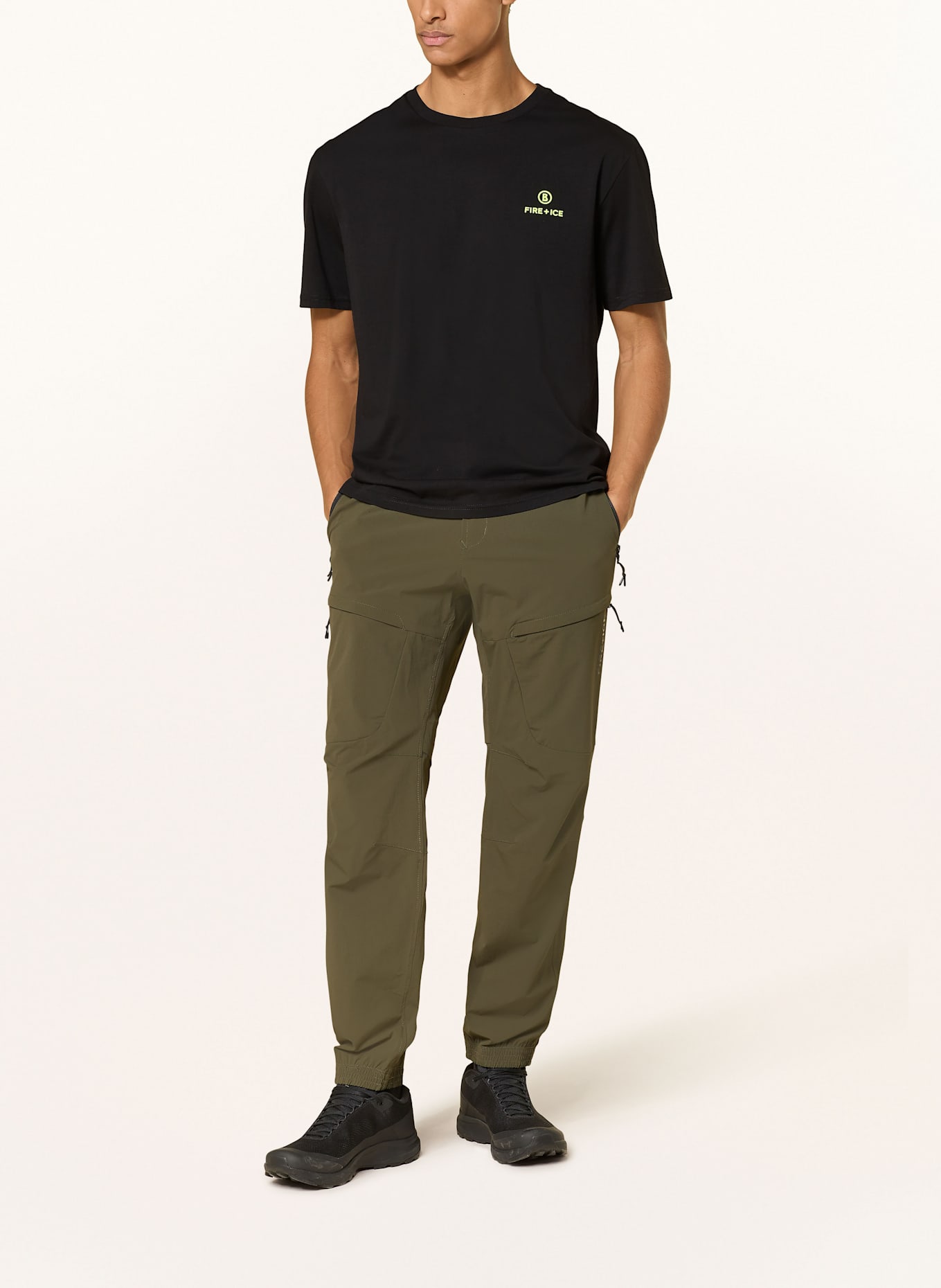 FIRE+ICE Tričko MICK3: ČERNÁ / SVĚTLE ŠEDÁ