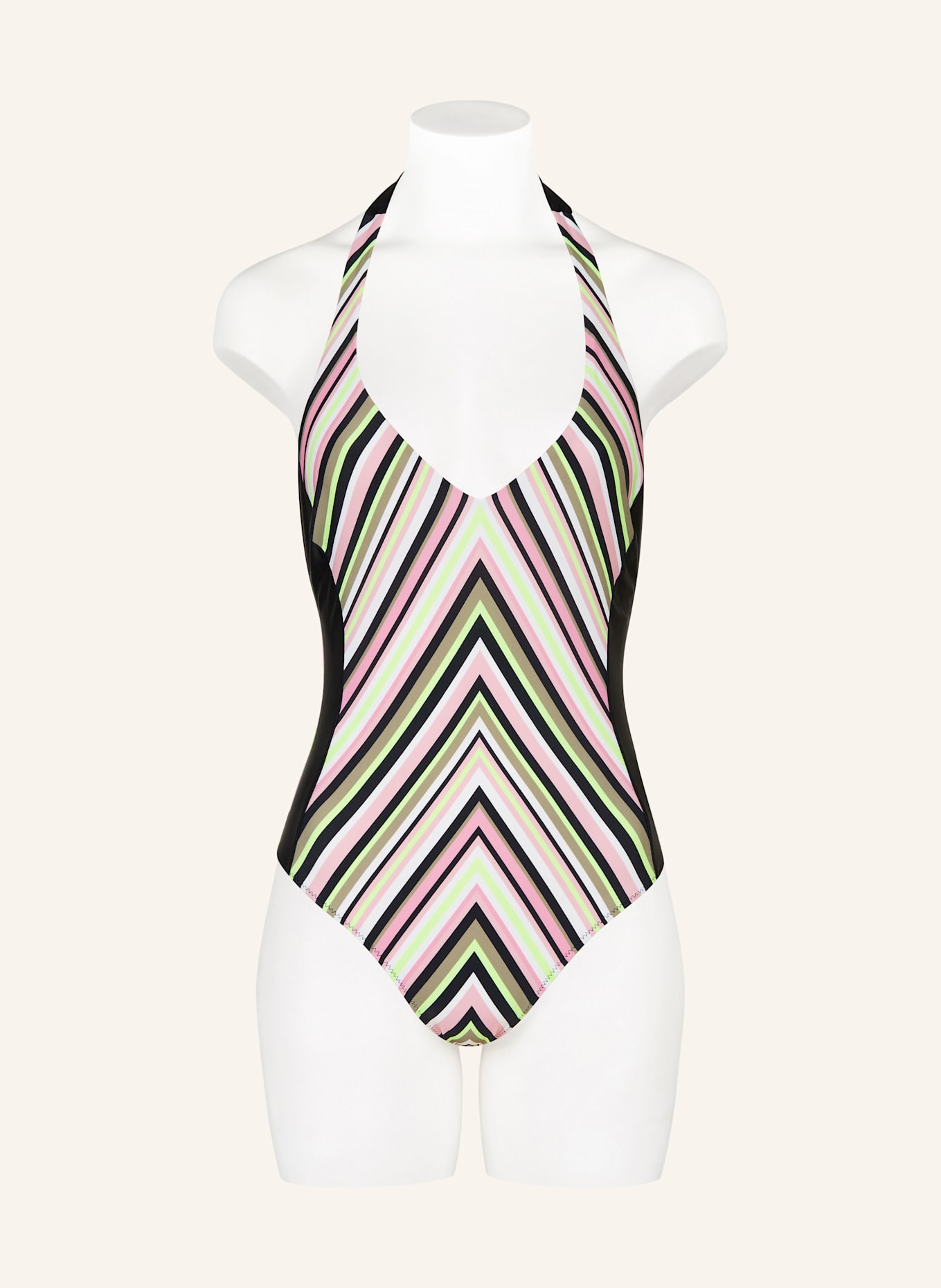 FIRE+ICE Strój kąpielowy wiązany na szyi ZAHARA3: CZARNY / RÓŻOWY / JASKRAWY ŻÓŁTY