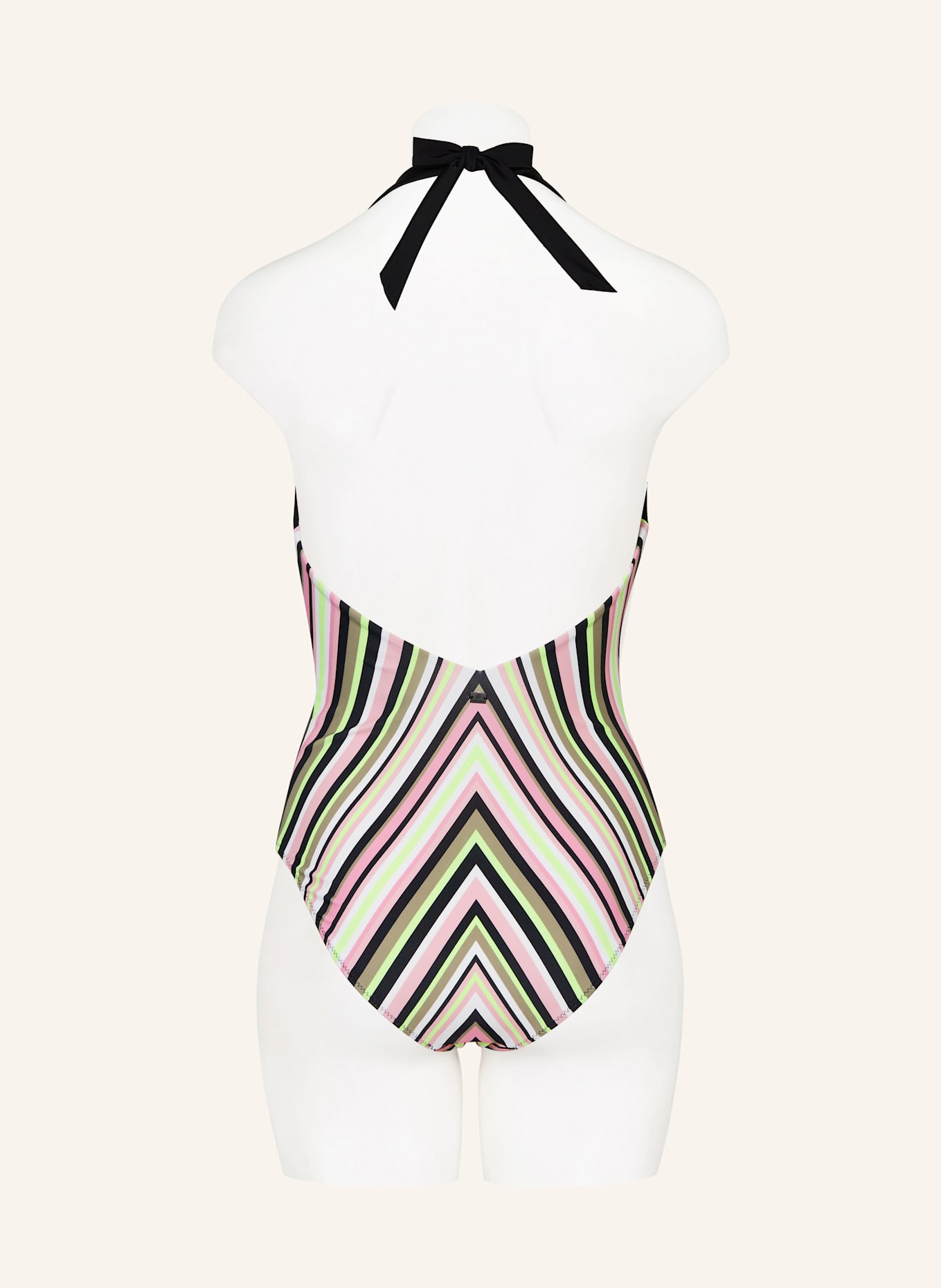 FIRE+ICE Strój kąpielowy wiązany na szyi ZAHARA3: CZARNY / RÓŻOWY / JASKRAWY ŻÓŁTY